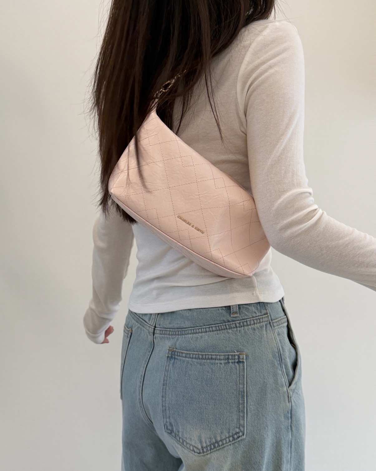 Charles & Keith Duo 小香風 菱格紋 鏈條包 手提包 側背包 單肩包 多背法 小CK / 預購