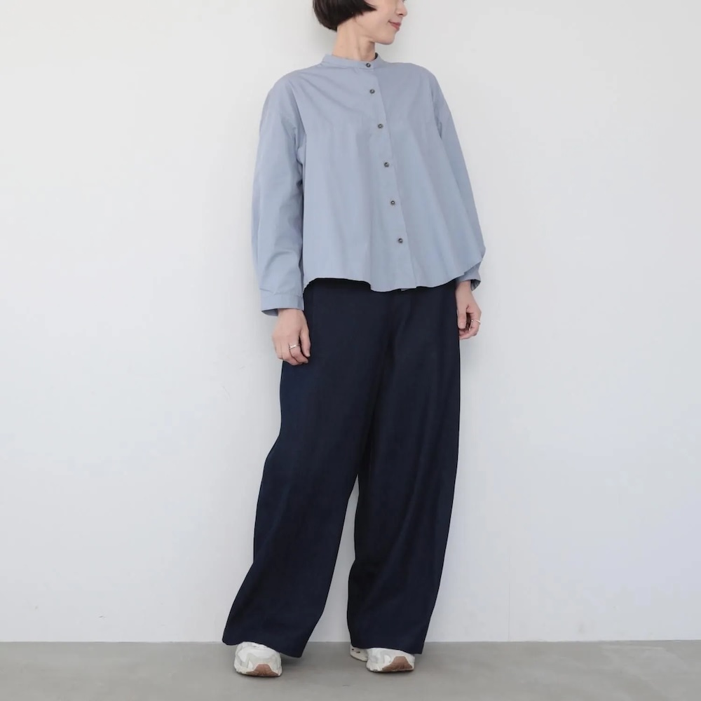 OMAKE.jp 後開衩襯衫BackSlit 粉藍