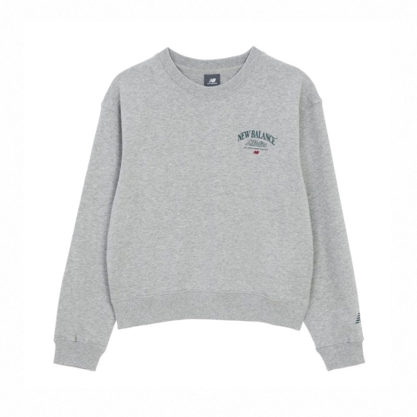 NEW BALANCE 長袖 NB 灰 燙印LOGO 短版 大學T 女 NCF36342LGR