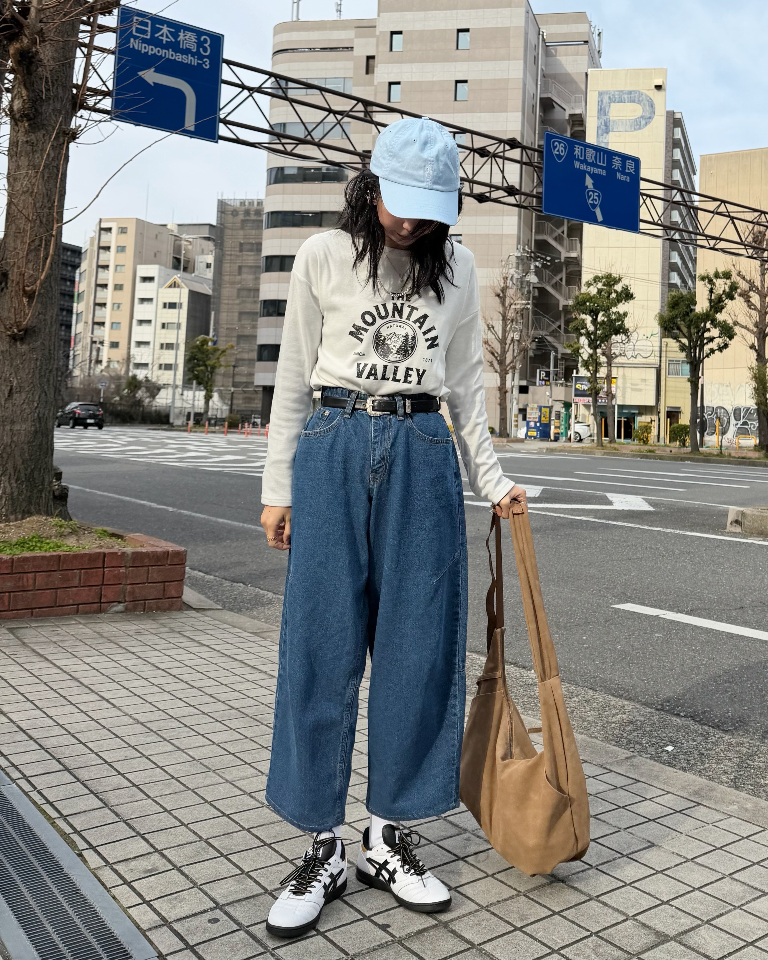 3月新品♥慵懶鬆弛感深藍色牛仔褲