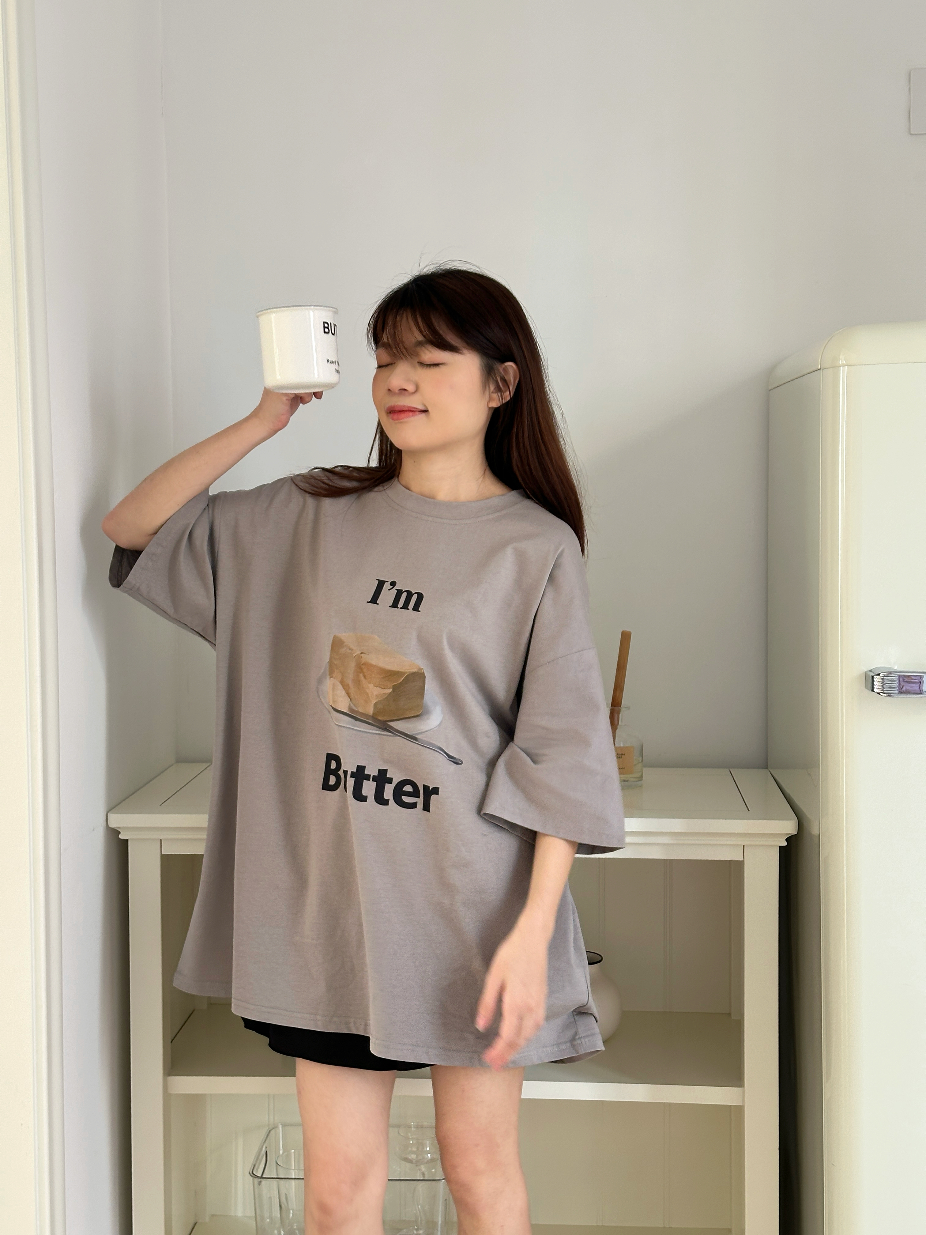 Butter Oversized Tee Beige-2651TSBEI