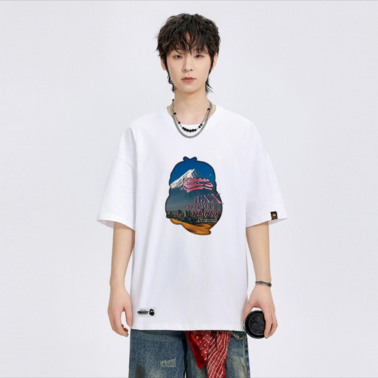 Fingercroxx FGXX  BAPE A BATHING APE 猿人頭 雪山 風景 美式 標語 大LOGO 短袖 T恤 TEE