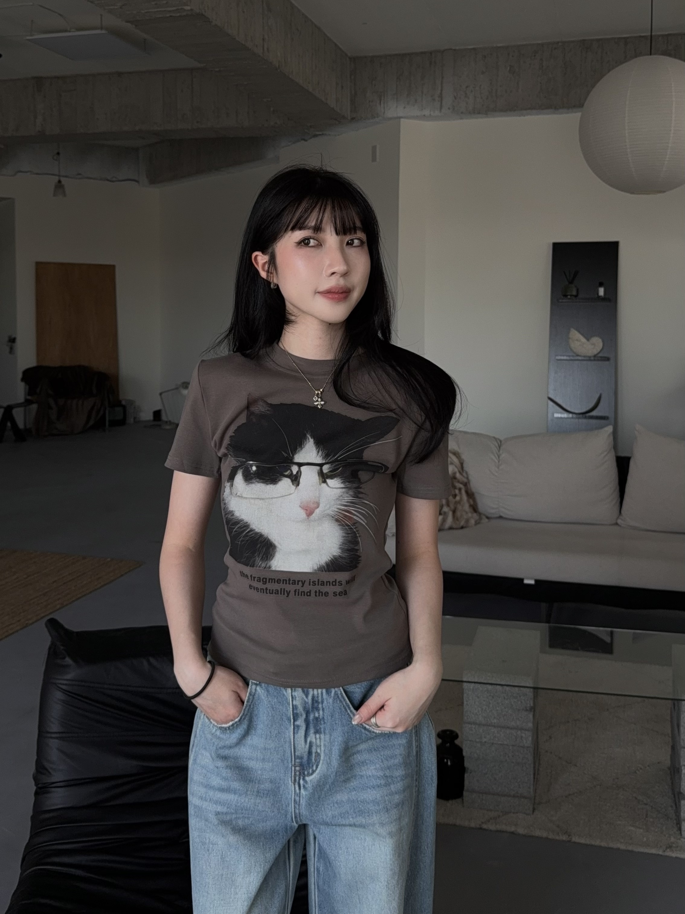 跩跩眼鏡貓上衣(有墊肩)