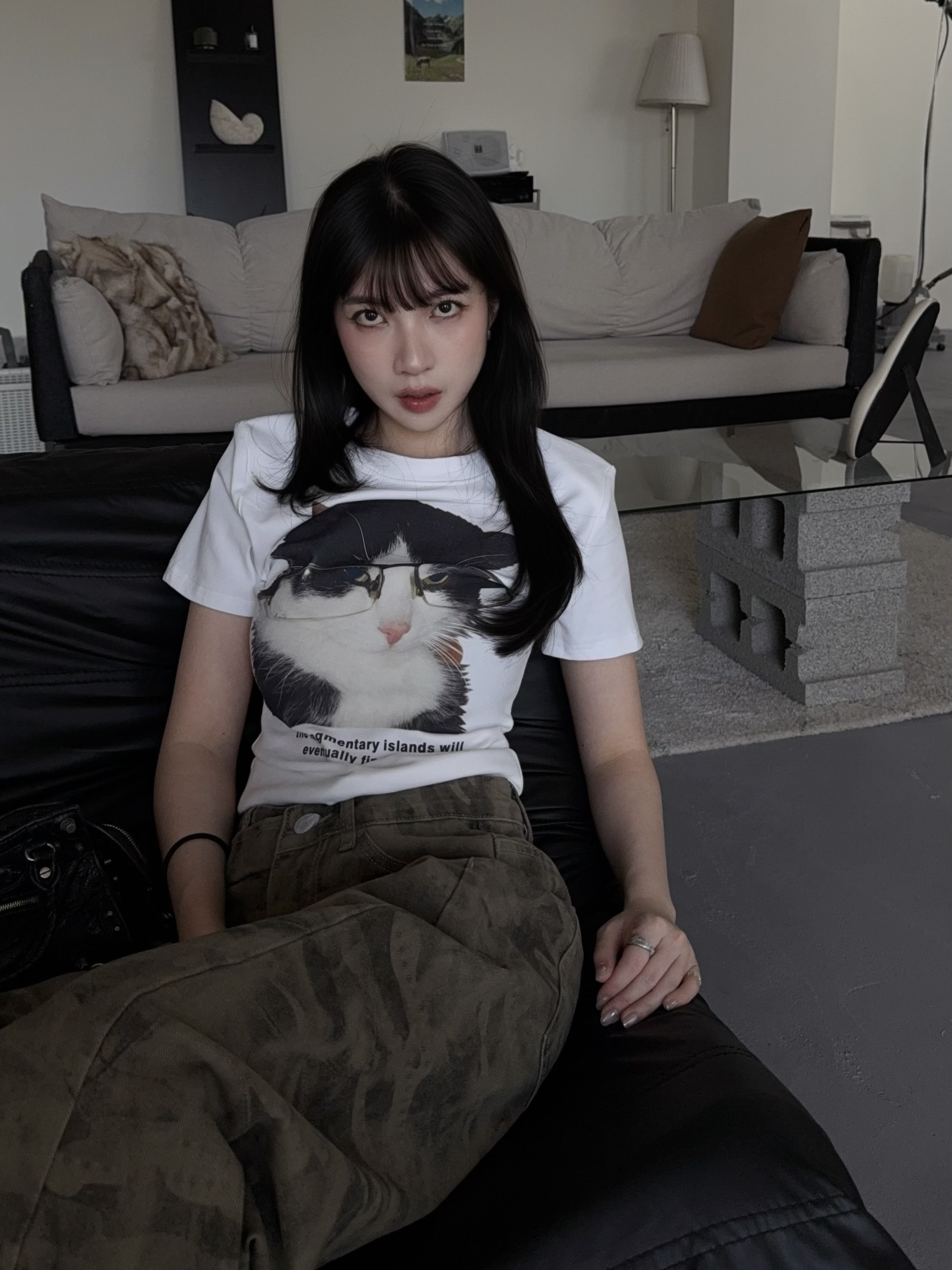 跩跩眼鏡貓上衣(有墊肩)