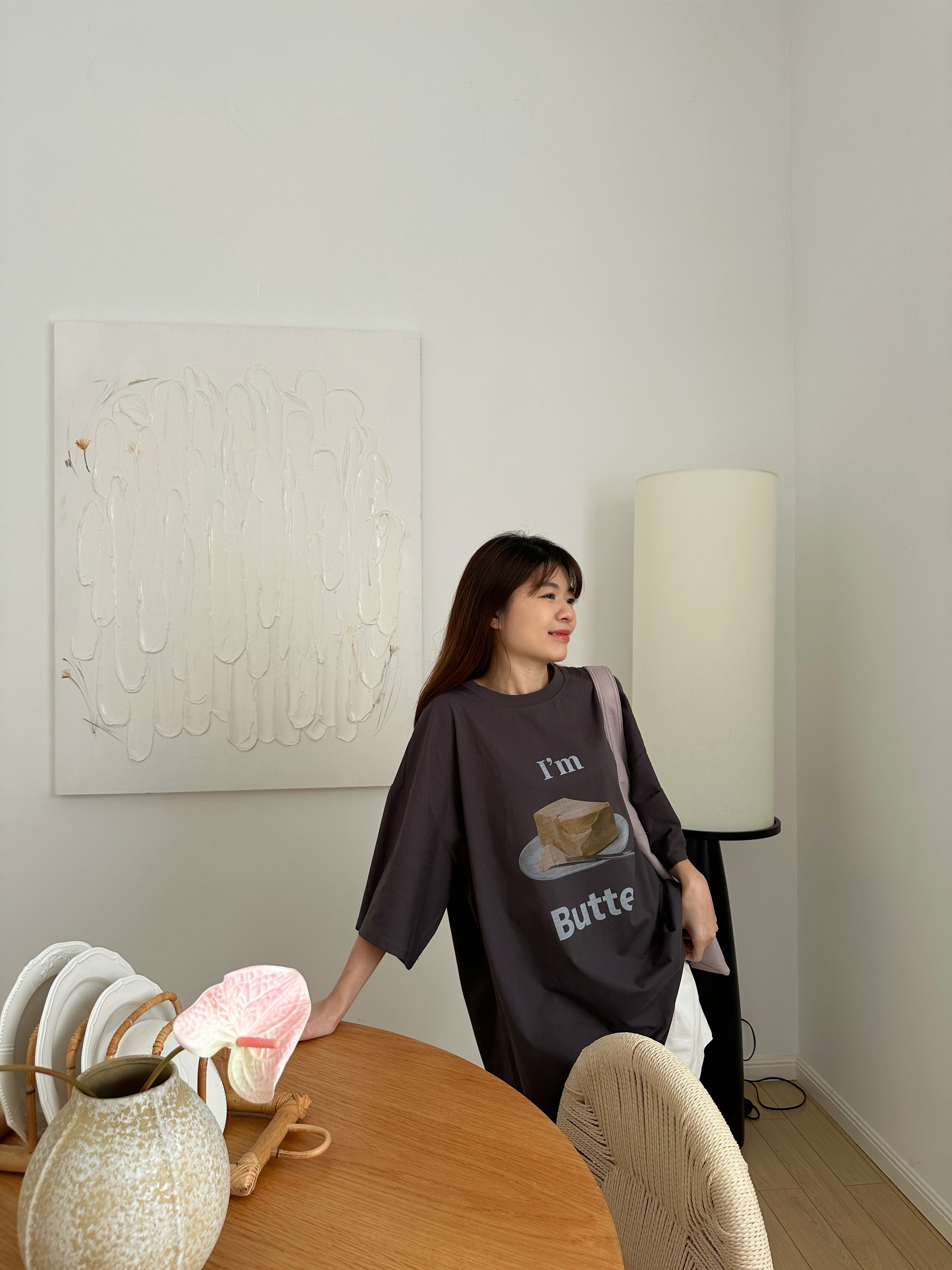 Butter Oversized Tee Grey-2651TSGRY