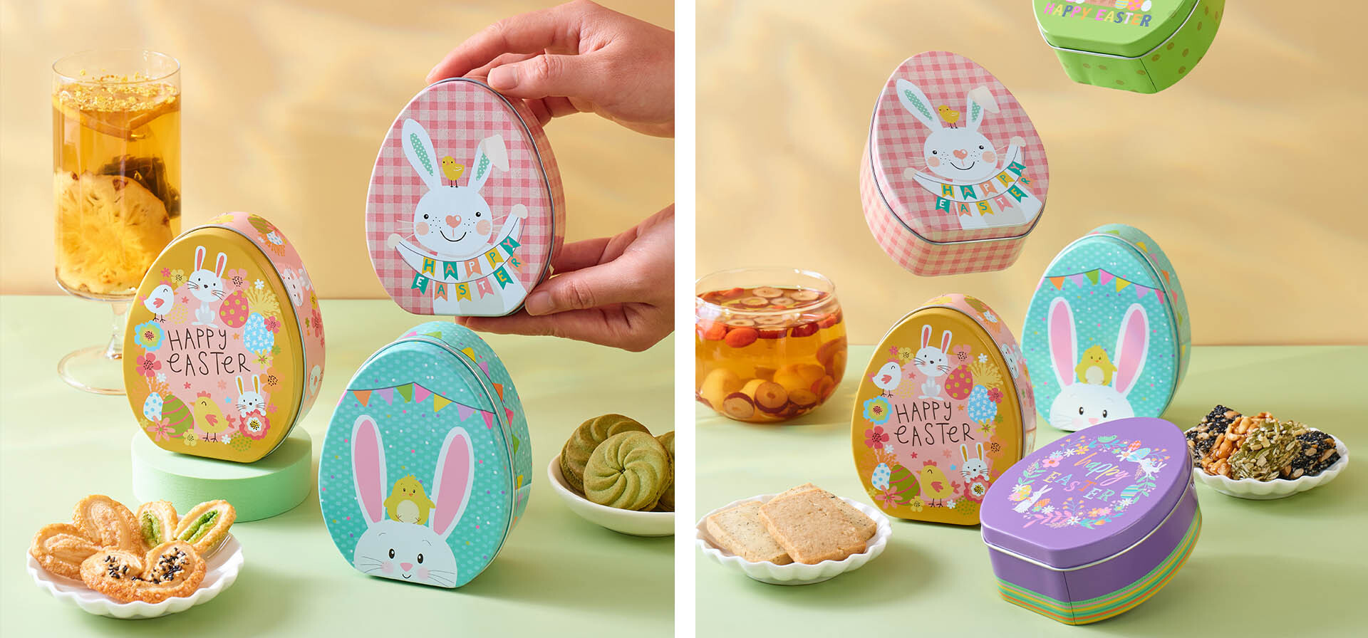 復活節禮盒主圖 復活節花茶蝴蝶酥禮盒-春日粉彩包裝-香港送禮首選