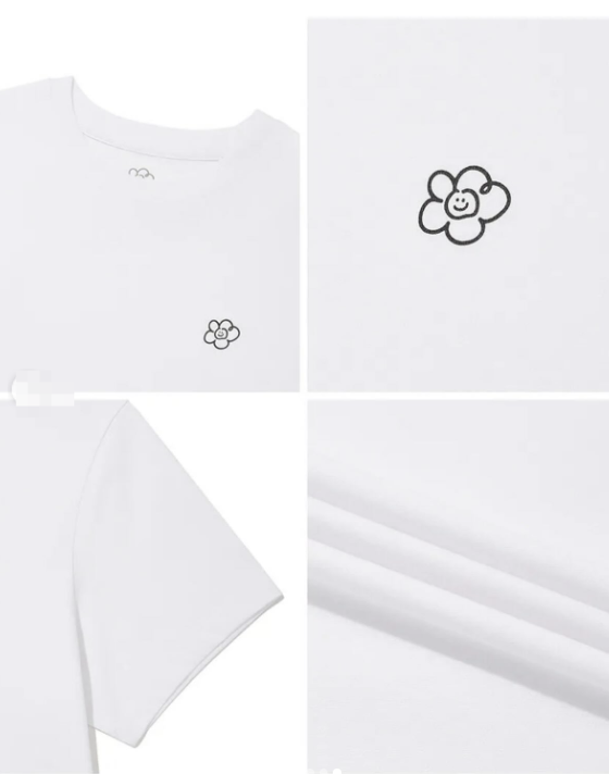 韓國 Wacky Willy 小花笑臉短 Tee 兩件組