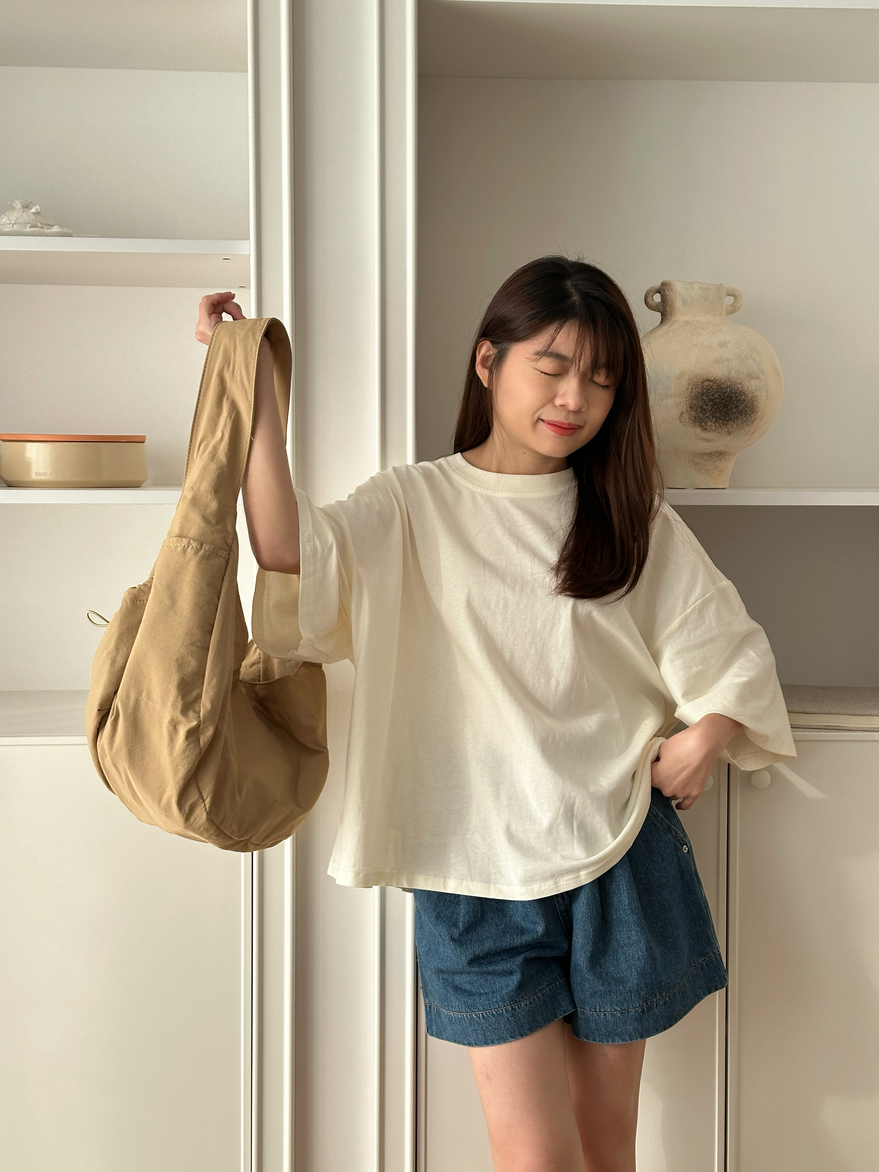 Kelyn Relaxed Tee Beige-2649TSBEI