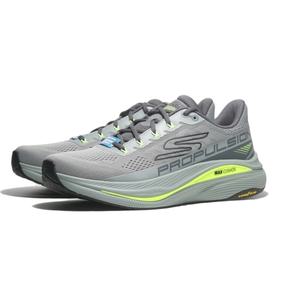SKECHERS 慢跑鞋 MAX CUSHIONING PROPULSION 灰綠 固特異 男 220509GYMT