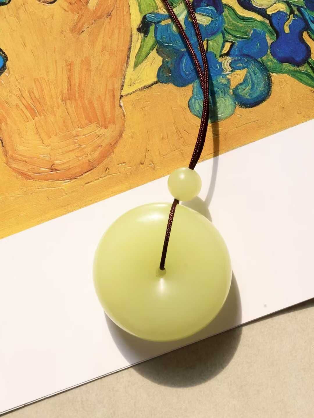 38719 和田玉黃玉平安扣 (33mm直徑)