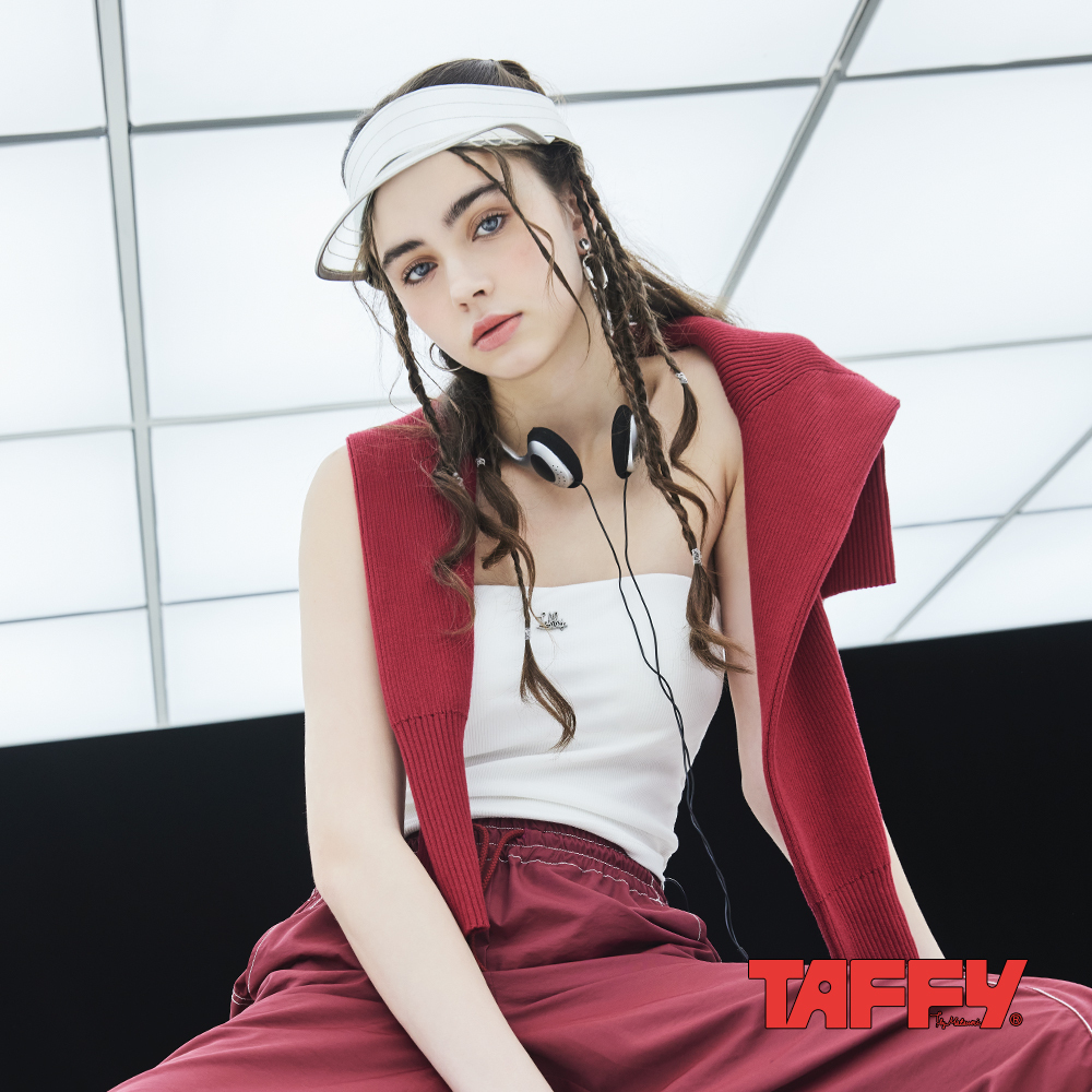 MA‧TSU Mi 品牌LOGO小標極致親膚側抓皺 BraTop(紅.白.黑)