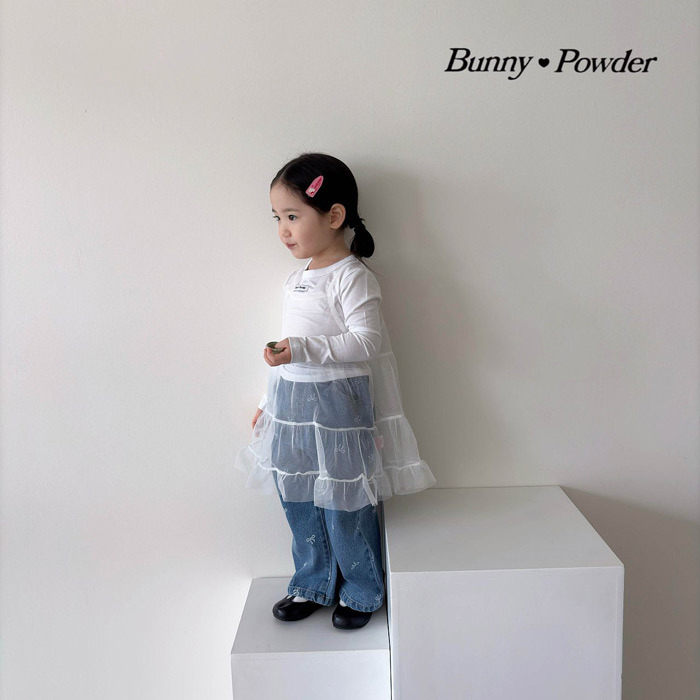 正韓夏BUNNY POWDER 兩色疊穿網紗上衣