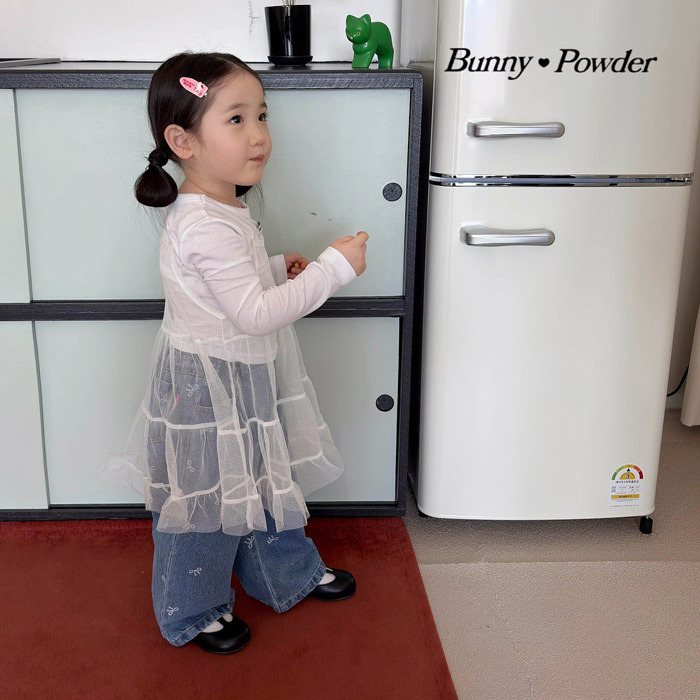 正韓夏BUNNY POWDER 兩色疊穿網紗上衣
