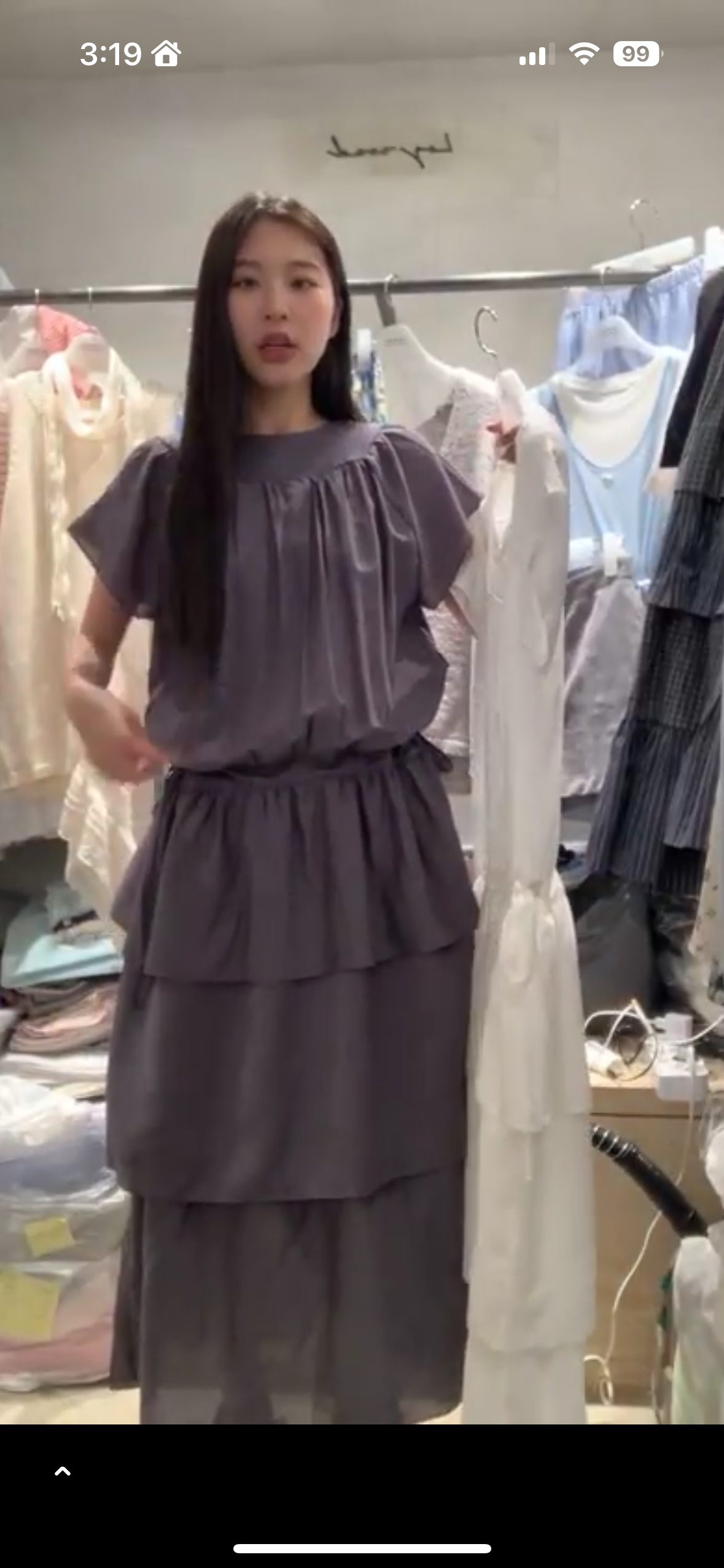 雪紡蛋糕裙擺洋裝