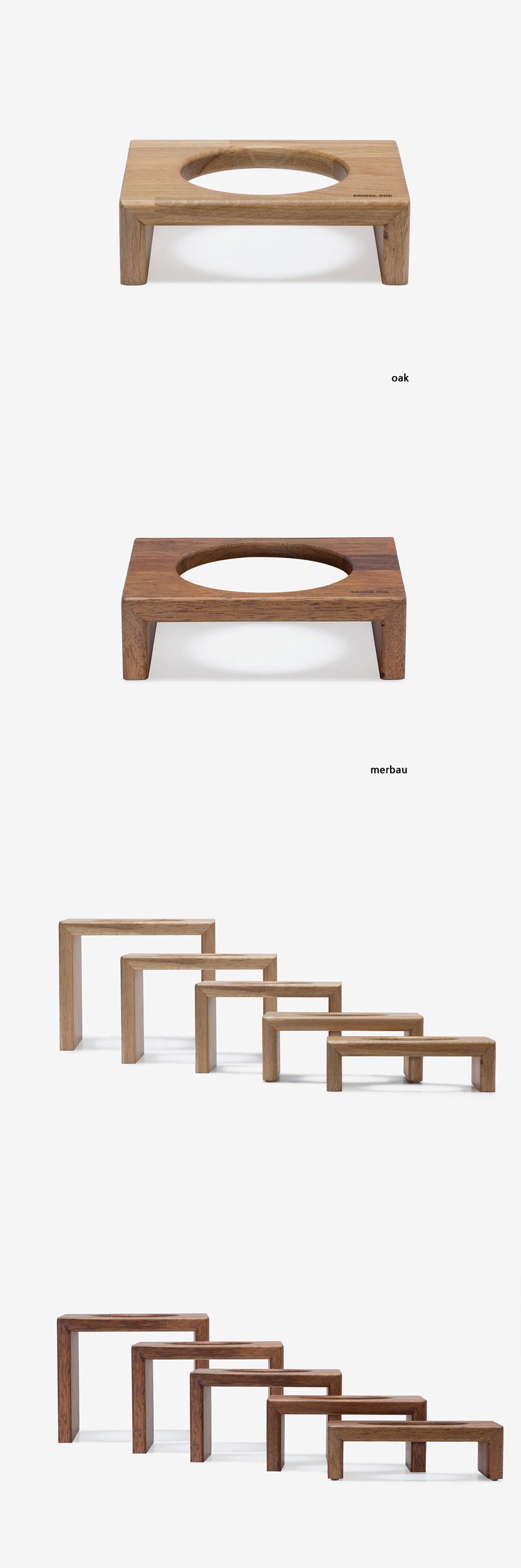 BRIDGE.DOG 單口原木碗架 MINI/BASIC 6CM （印尼菠蘿格木）