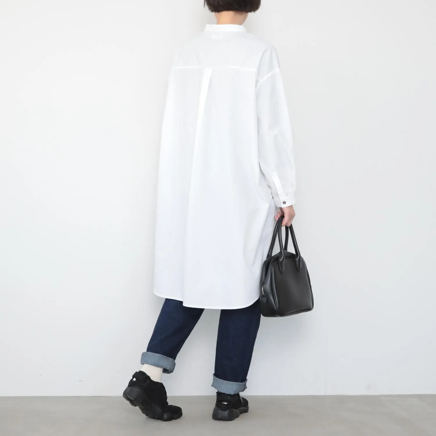 OMAKE.jp 前短後長繭形襯衫EnagaShirts 白