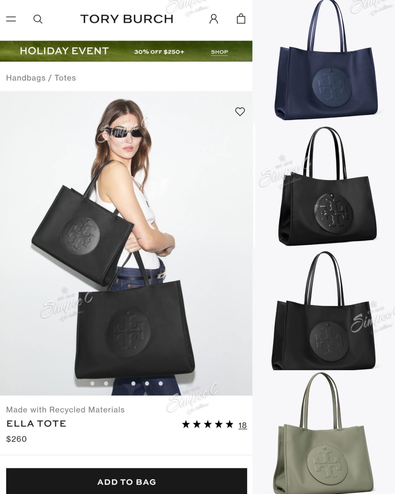 Tory Burch Ella Tote（164757 / 171271）