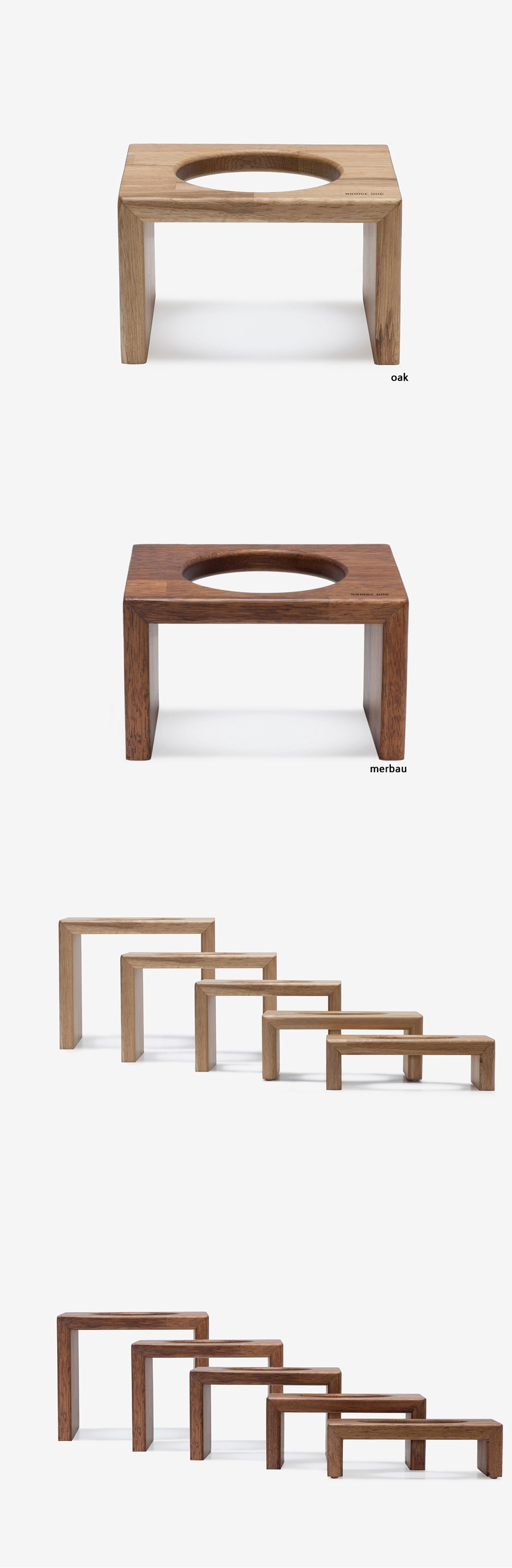 BRIDGE.DOG 單口原木碗架 MINI/BASIC 12CM （印尼菠蘿格木）