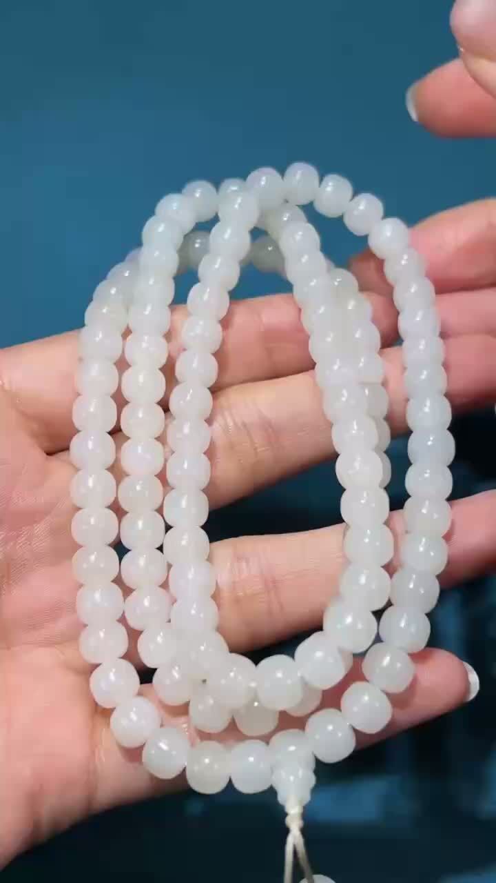 和田玉珠串 (6-7mm直徑),天然和田玉軟玉