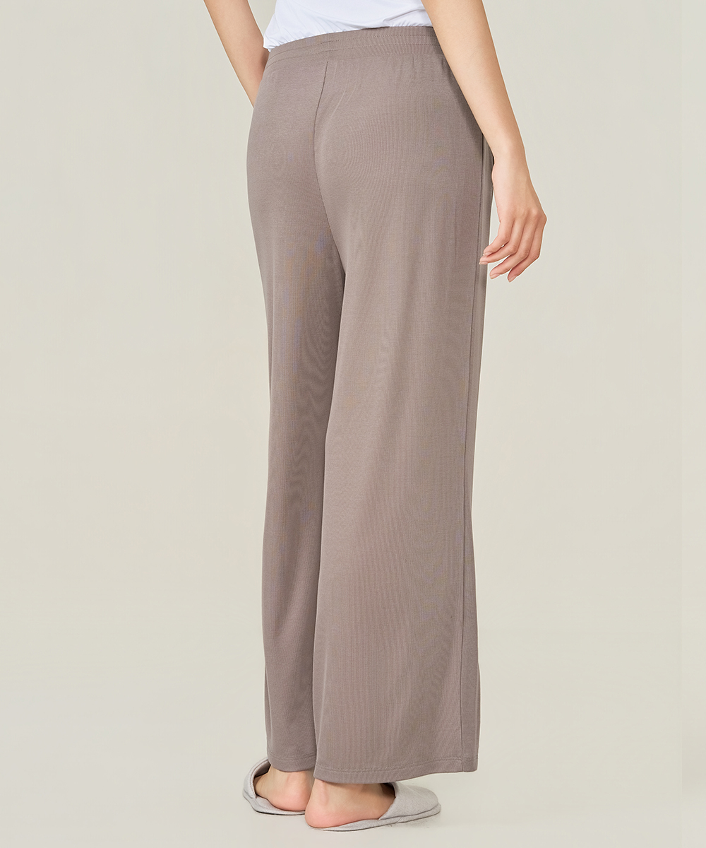 自由空間- FREEWEAR 清涼羅紋女直筒長褲 UE0K2426