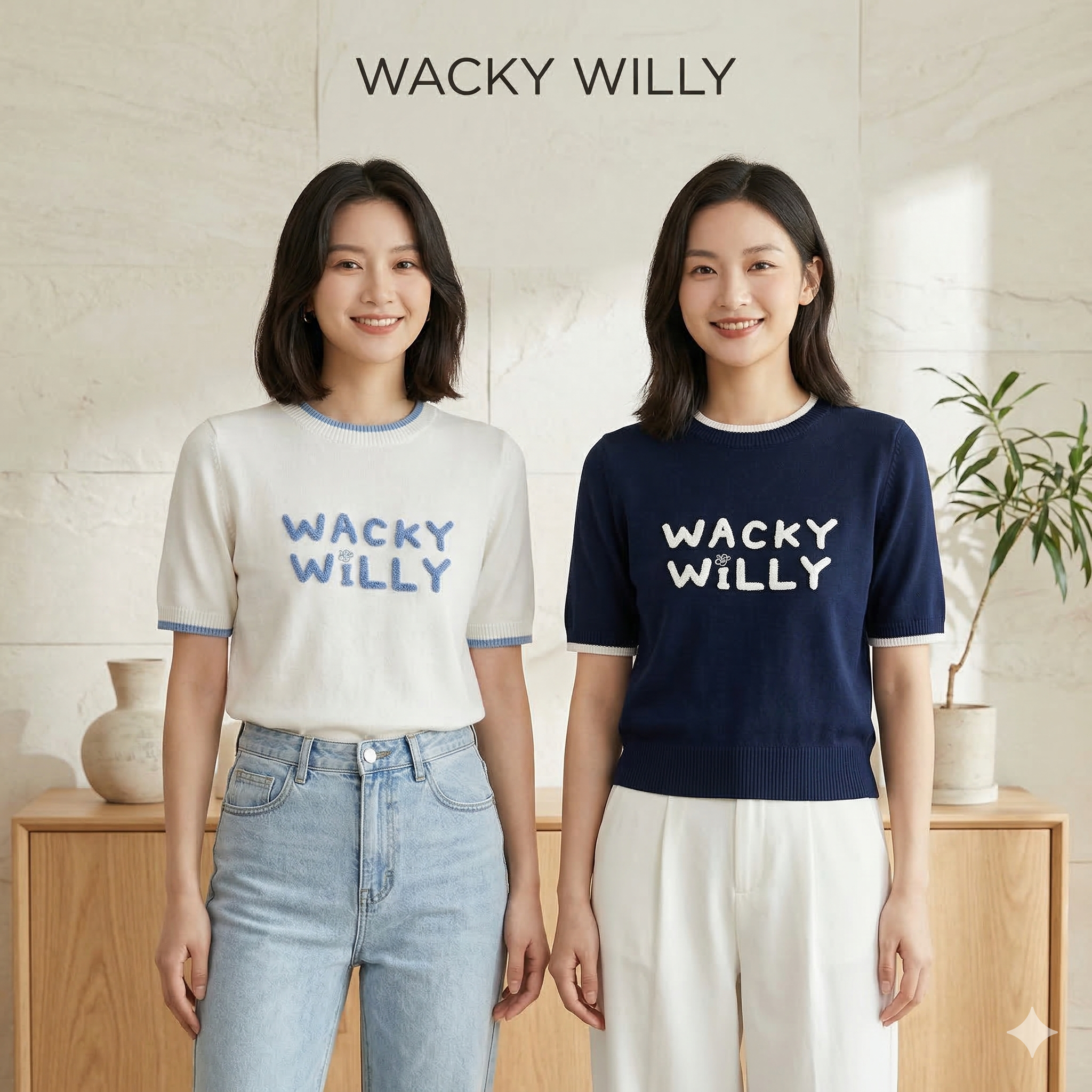 【預購】Wacky WILLY FF031904 女裝針織短袖上衣