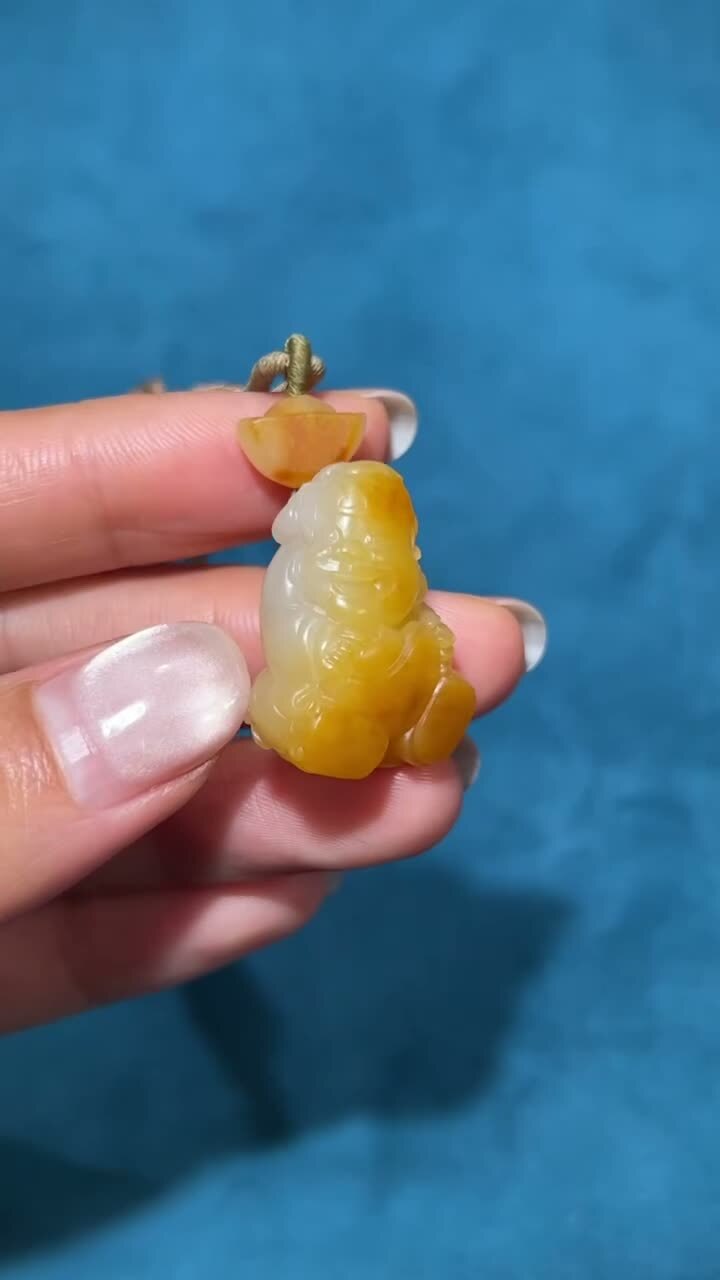 和田玉籽料財神,天然和田玉軟玉