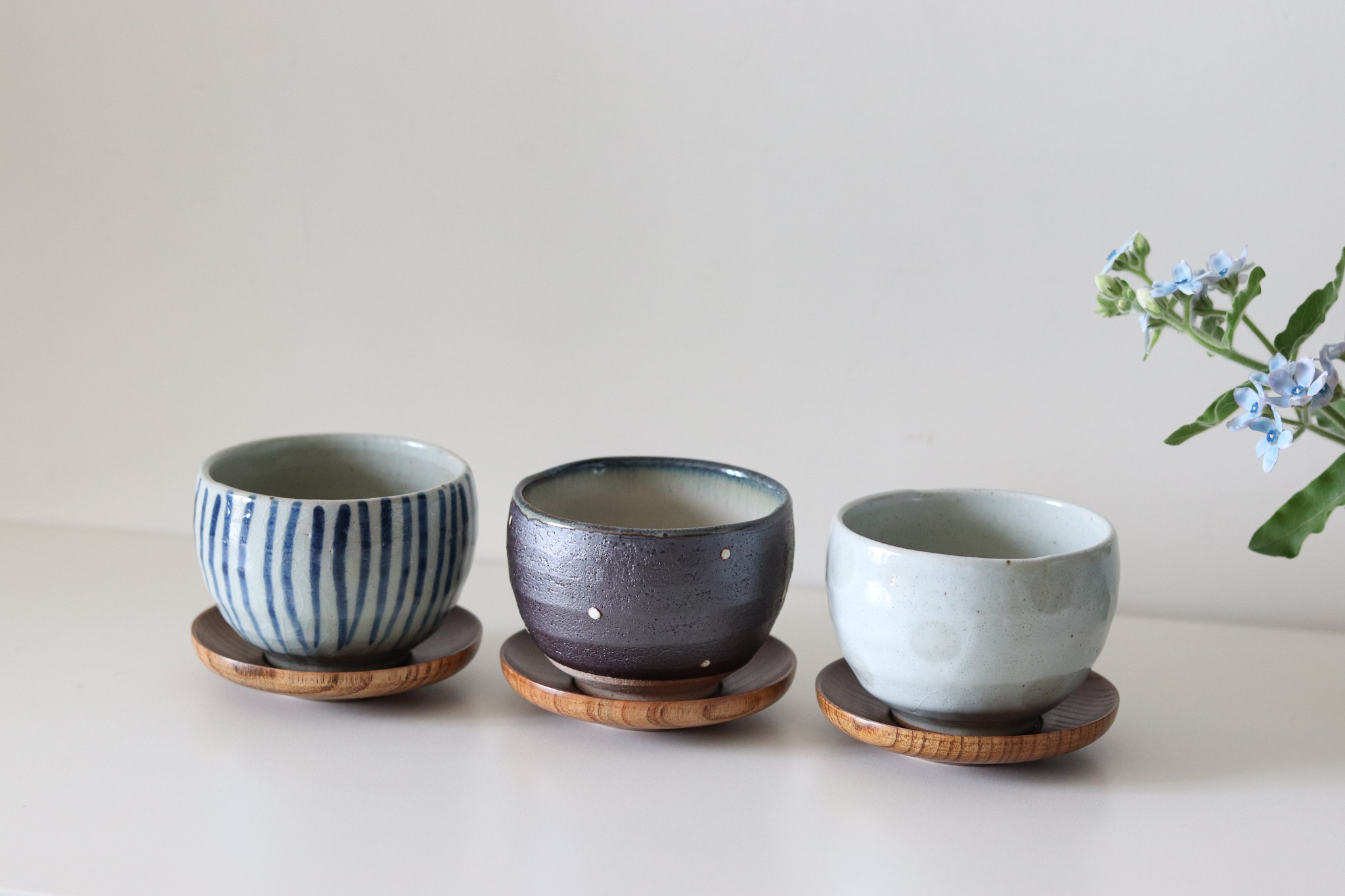 日本 美濃燒 抹茶碗組(含茶托)