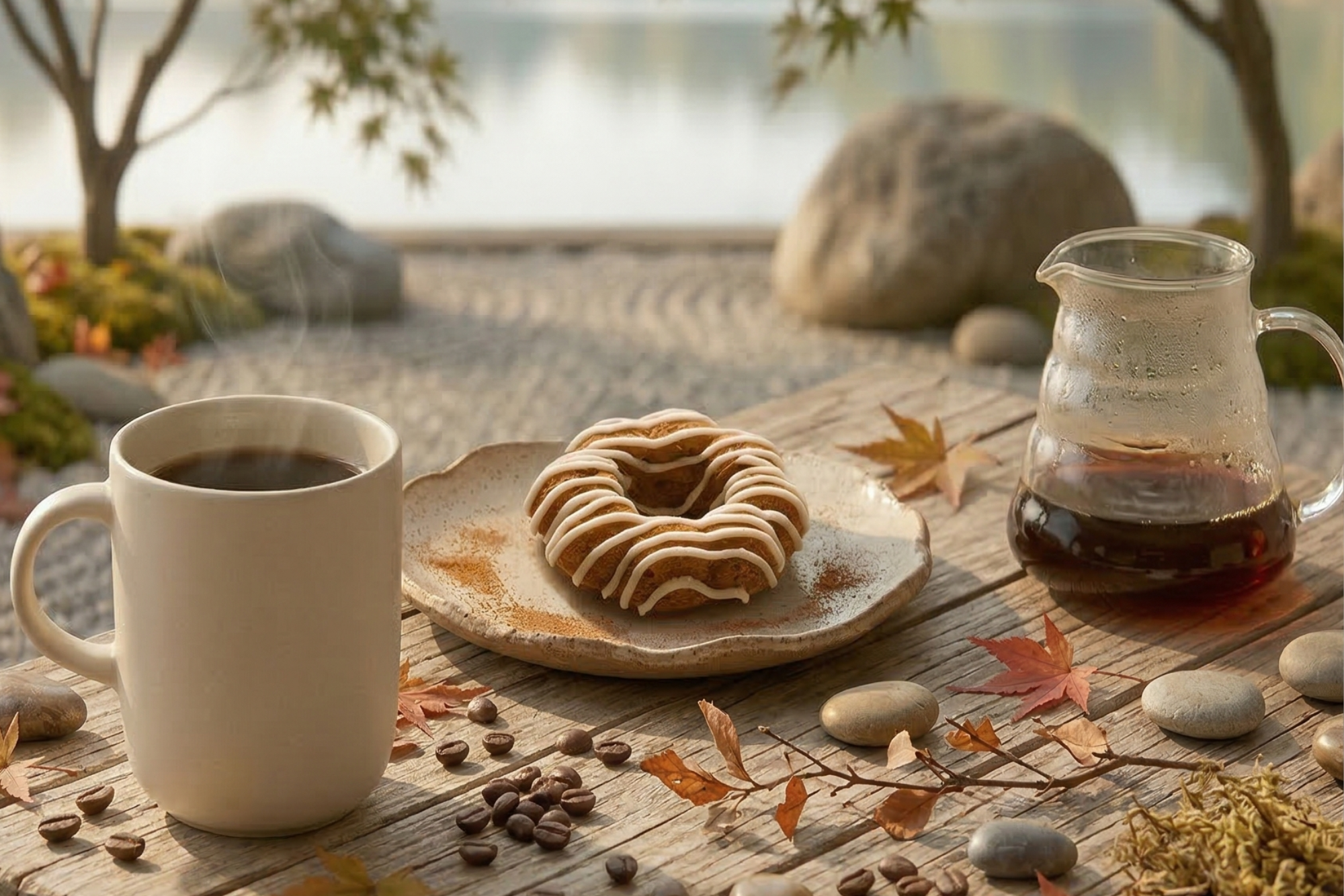 今年春天，我們特別推薦帶上「肉桂波堤組」，作為你漫步林間的最佳良伴。 這款德式小點的靈感，源自德國傳統的 Rübli 蛋糕（紅蘿蔔蛋糕）。我們揉合了肉桂那種獨特、溫潤的辛香，以及紅蘿蔔天然的細緻清甜。它的造型就像一個莫比烏斯環，象徵著無限循環的美妙。