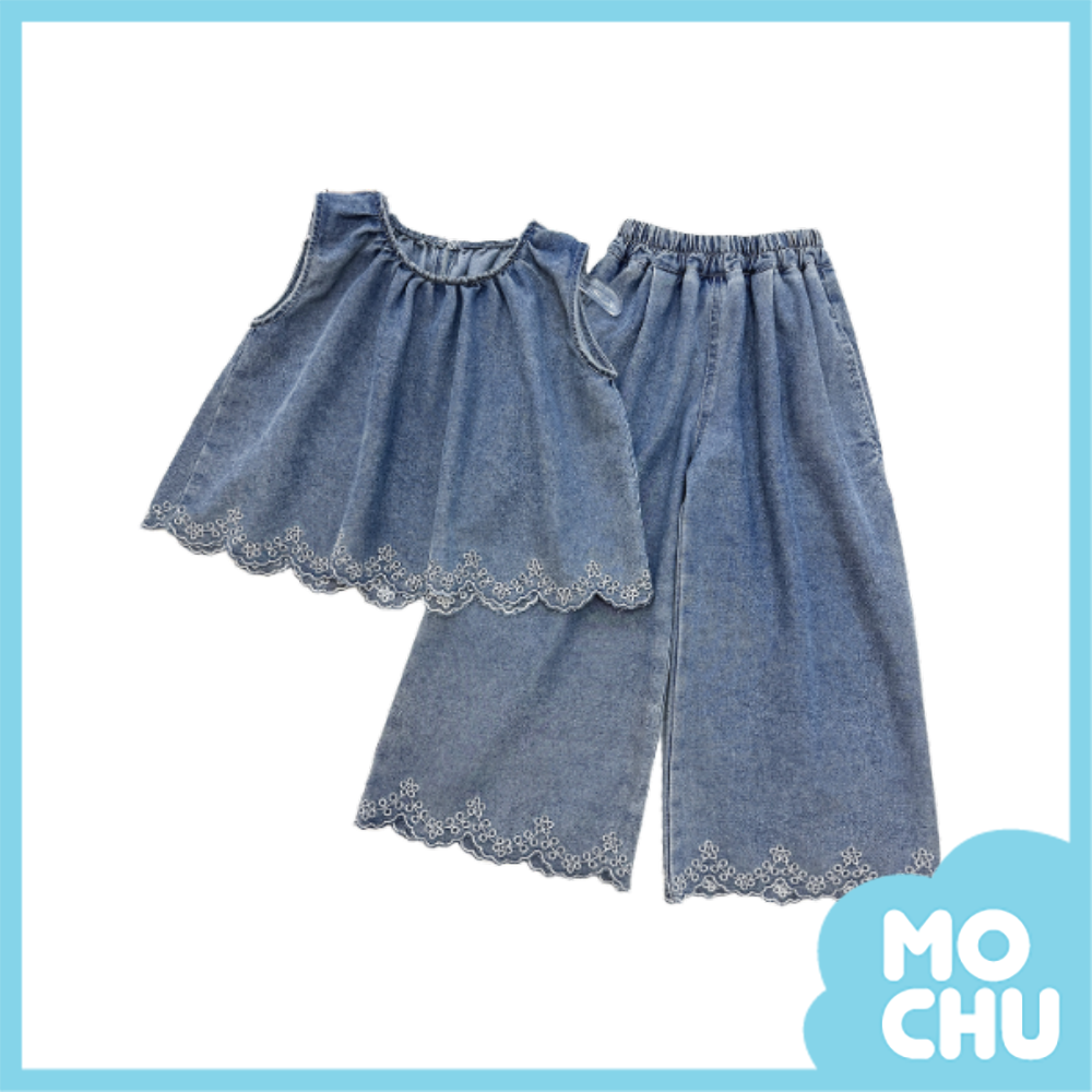 純色曲線繡花套裝(二色)