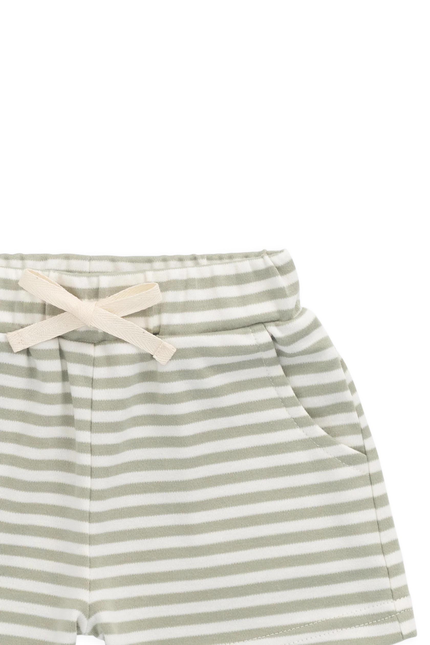 【預購】JAMIE KAY -Pima Cotton Wesley Short - Narrow Stripe Lichen （Cloud）