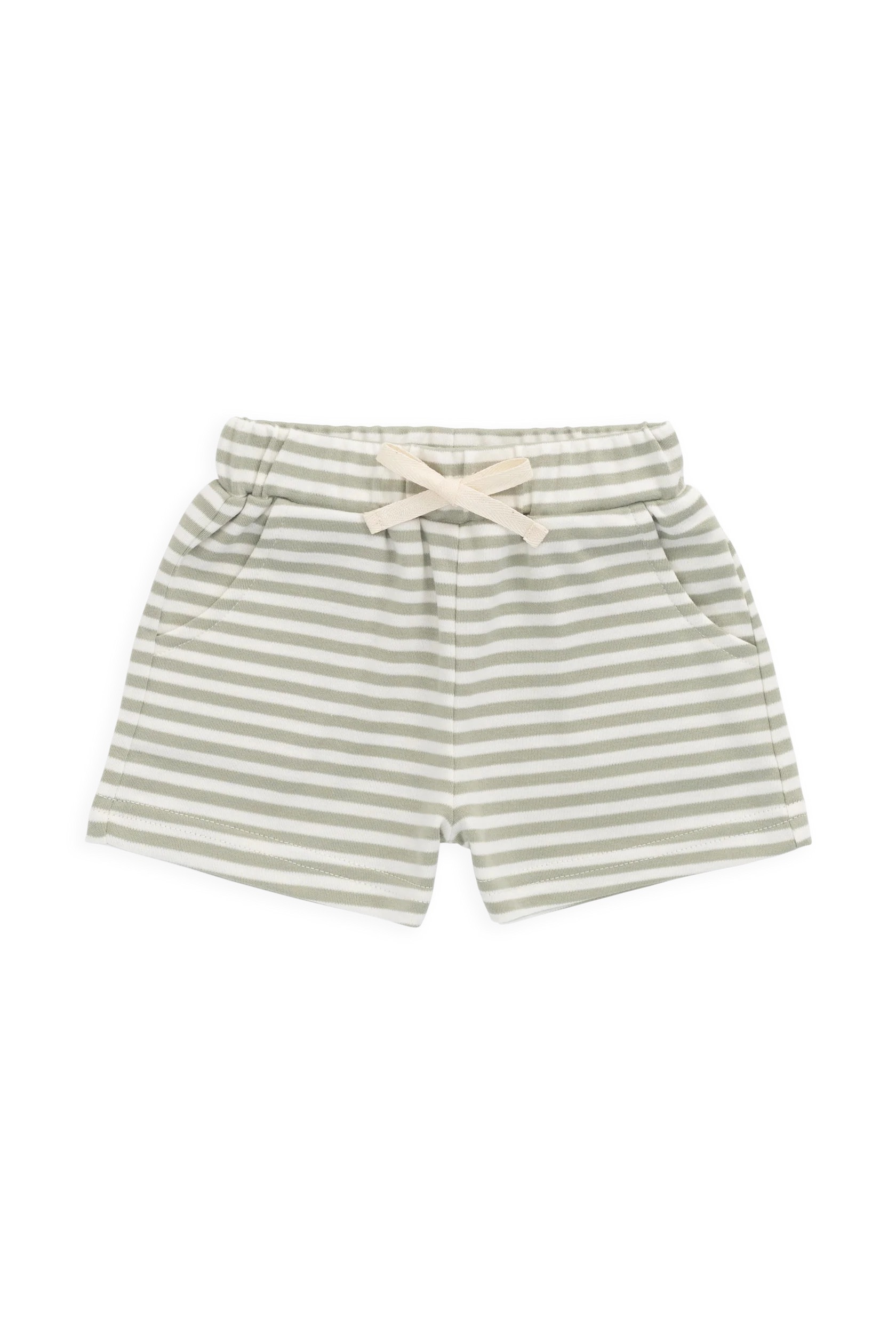 【預購】JAMIE KAY -Pima Cotton Wesley Short - Narrow Stripe Lichen （Cloud）