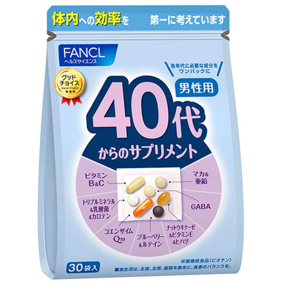 FANCL 40代男性综合营养维他命补充丸 30小包 蓝色 平行进口