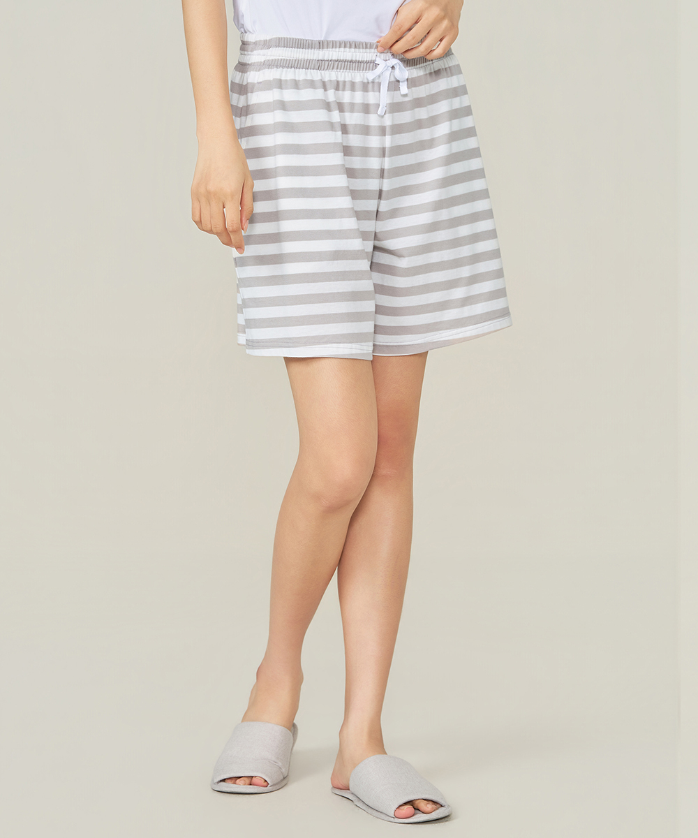自由空間-條紋棉 輕柔純棉女居家短褲 UE0Y2826