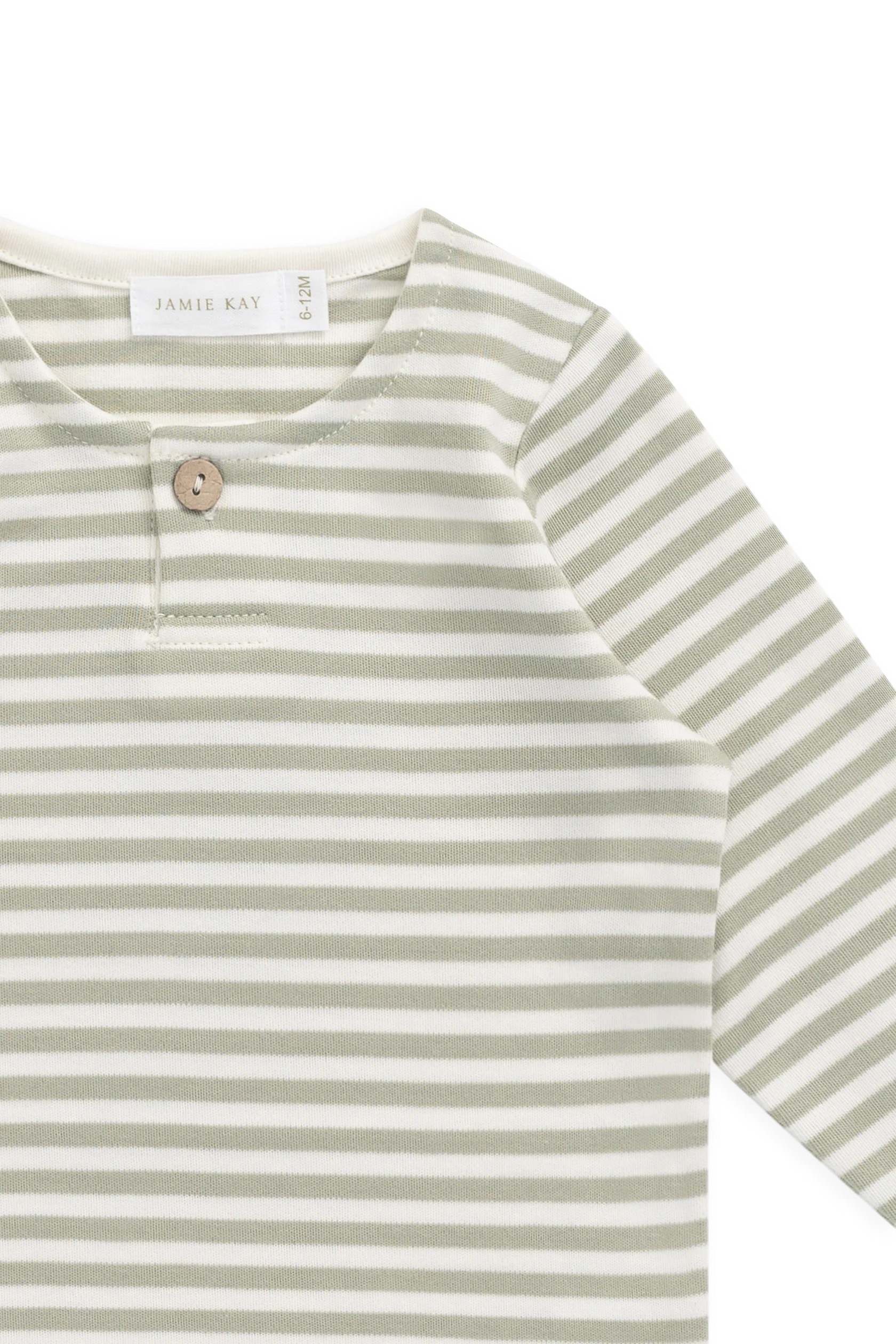 【預購】JAMIE KAY -Pima Cotton Shae Top - Narrow Stripe Lichen（Cloud）