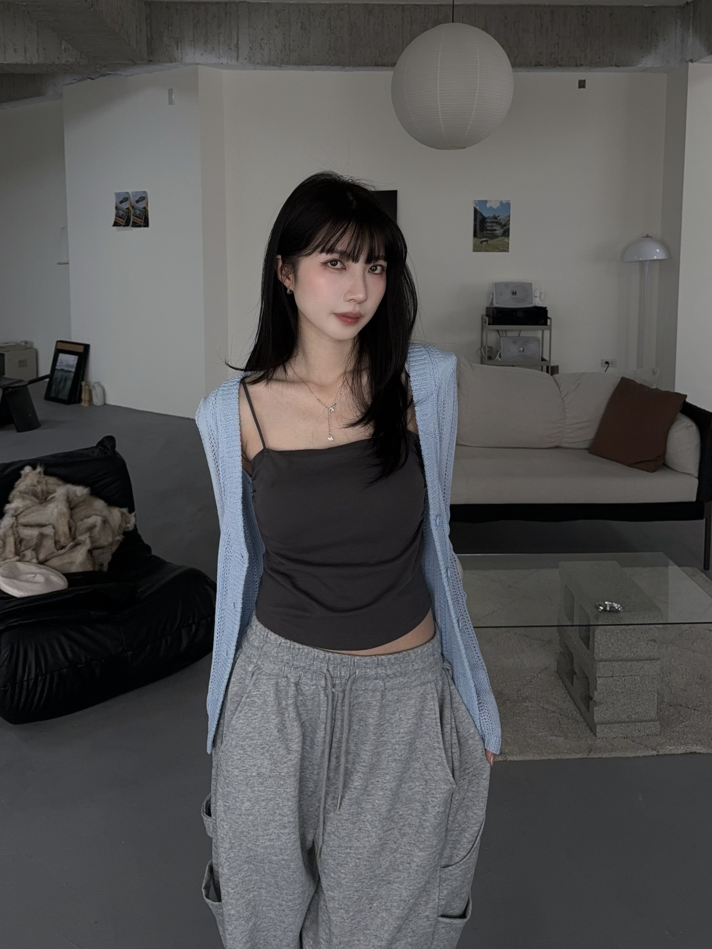 側抓皺細肩帶Bra top