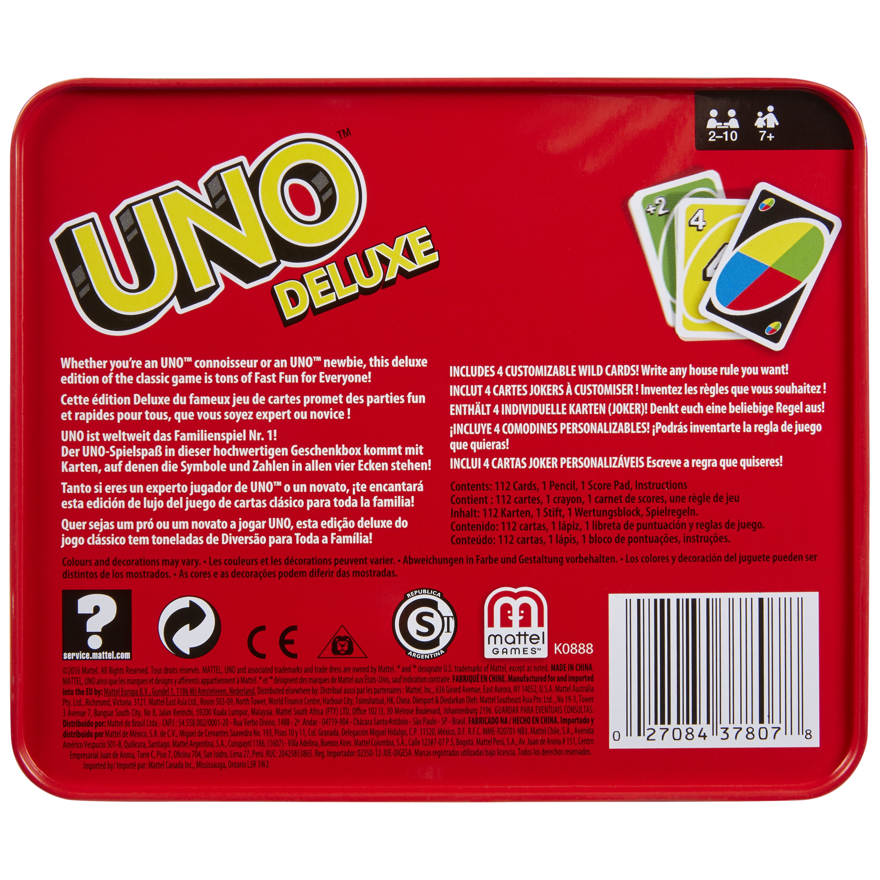 UNO DELUXE CARD GAME/ UNO卡牌遊戲:豪華盒裝版 (KO888)