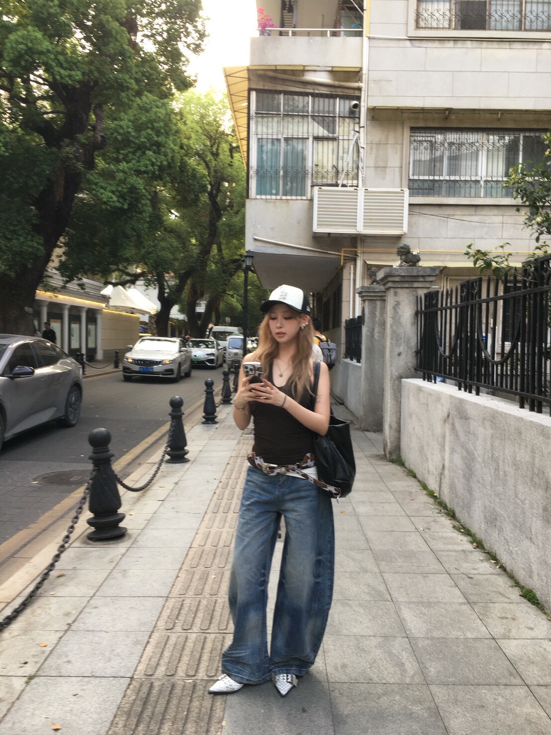 男女同款寬鬆重磅牛仔褲/牛仔藍