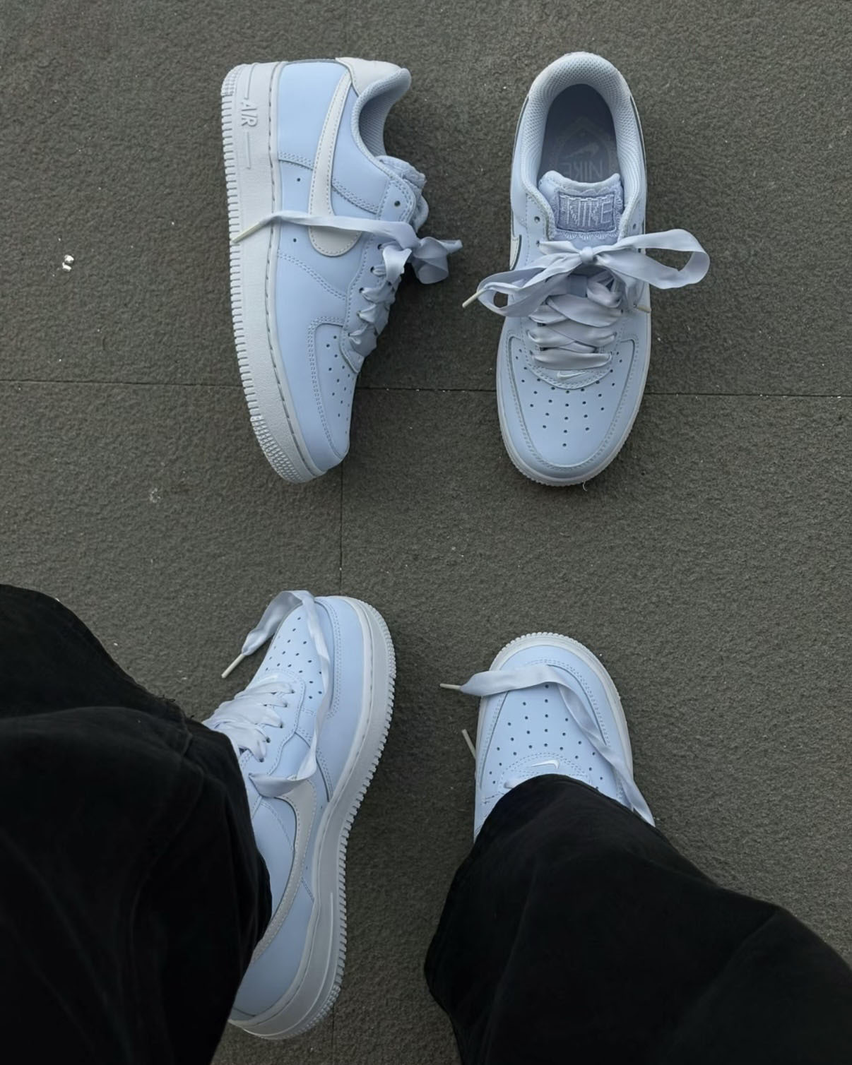 NIKE AIR FORCE 1 RETRO PRM AF1 藍灰 藍紫 緞面 蕾絲 女鞋 IR0871-400 / 預購