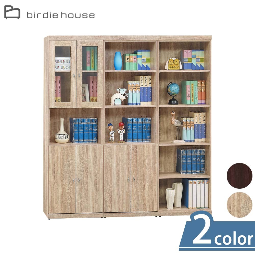 柏蒂家居-卡蒂姆6尺六門半開放式書櫃(二色可選)