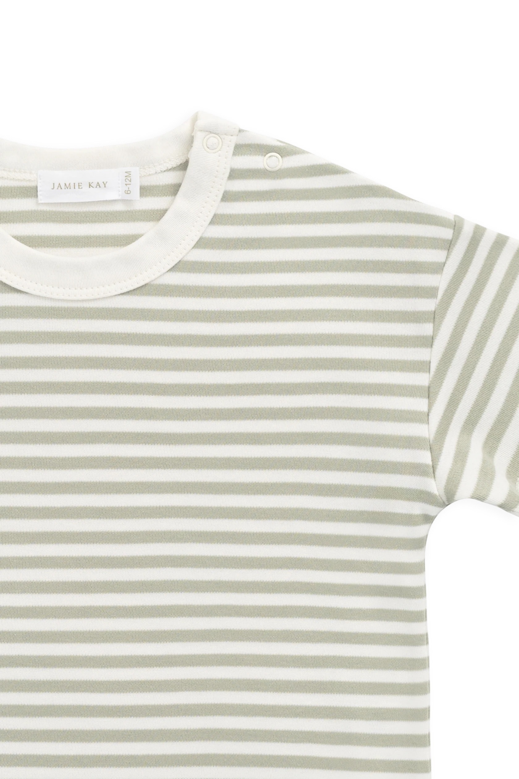 【預購】JAMIE KAY -Pima Cotton Wesley Tee - Narrow Stripe Lichen（Cloud）