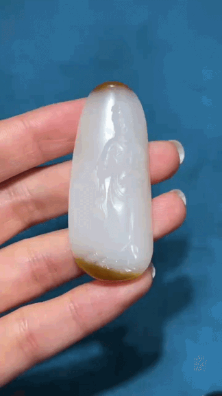 3828 和田玉且末糖白料慈航普渡