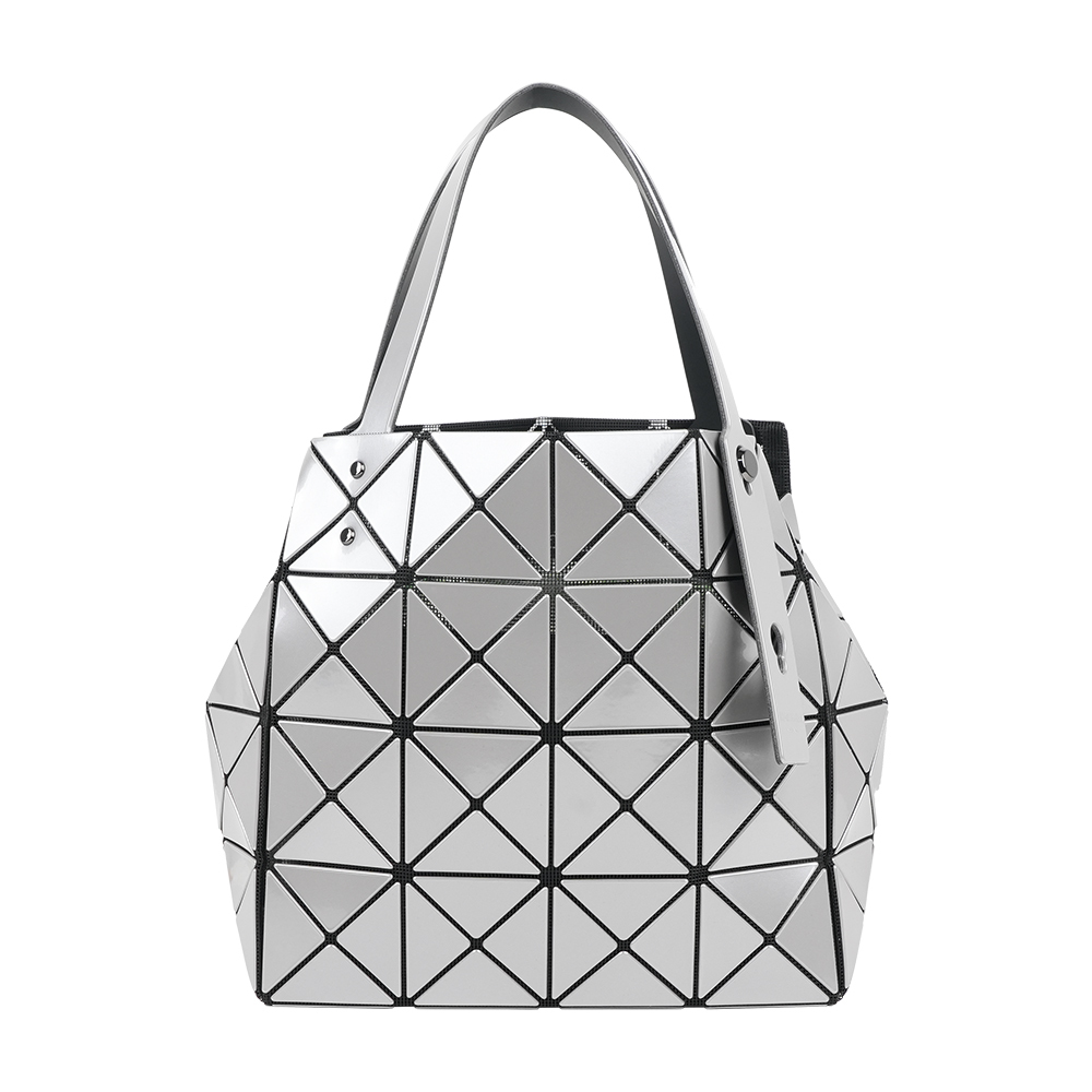 【ISSEY MIYAKE三宅一生】BAO BAO CARAT 4X4 亮面手提小方盒(灰色)