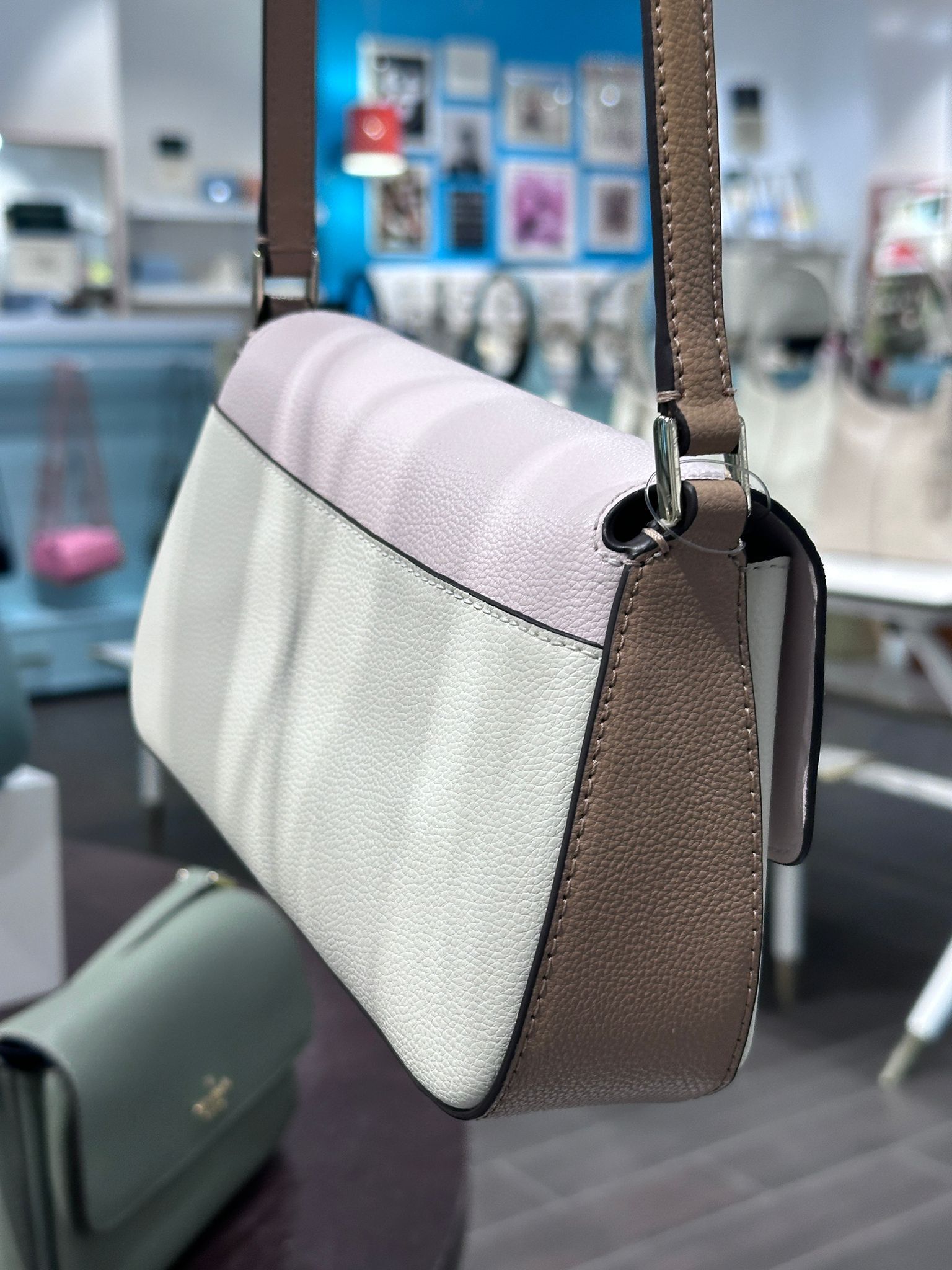 RQ73 KS 粉色系拼色翻蓋斜背包 Sutton Mini Crossbody Bag