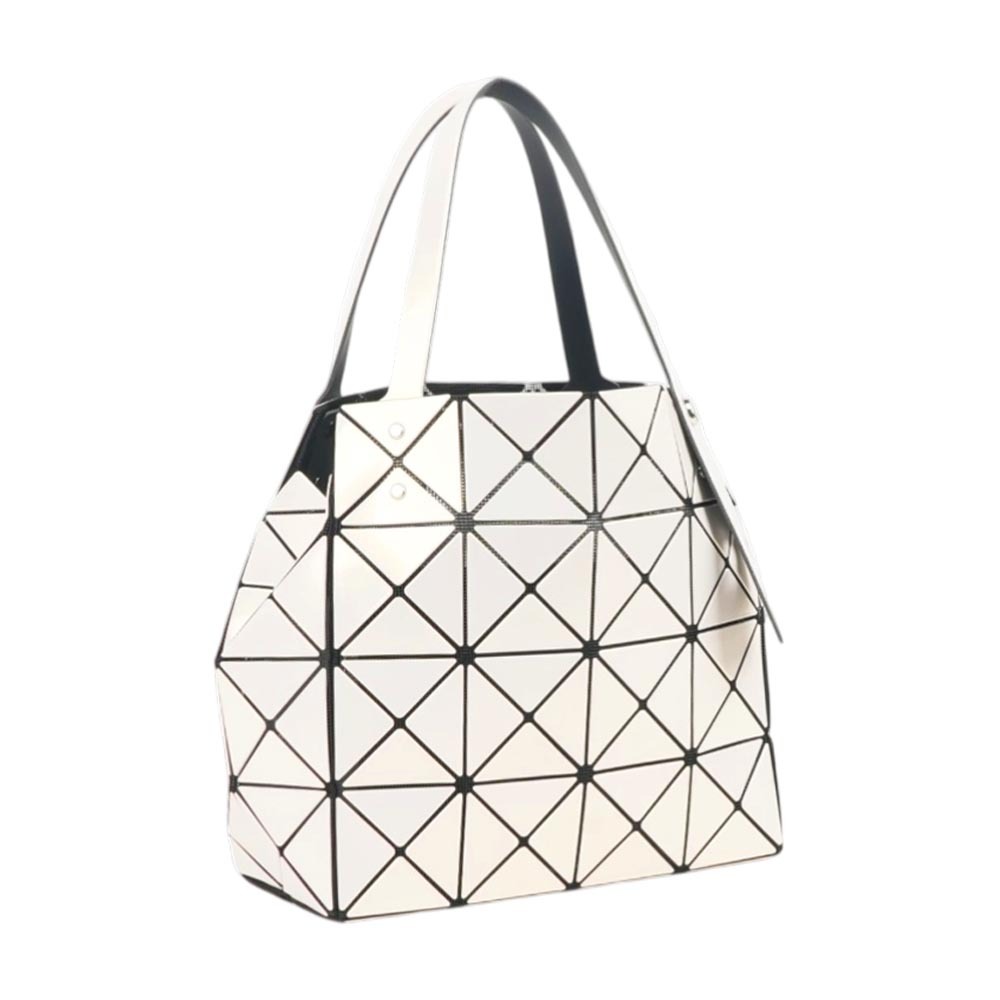 【ISSEY MIYAKE三宅一生】BAO BAO CARAT 4X4 亮面手提小方盒(淺米色)