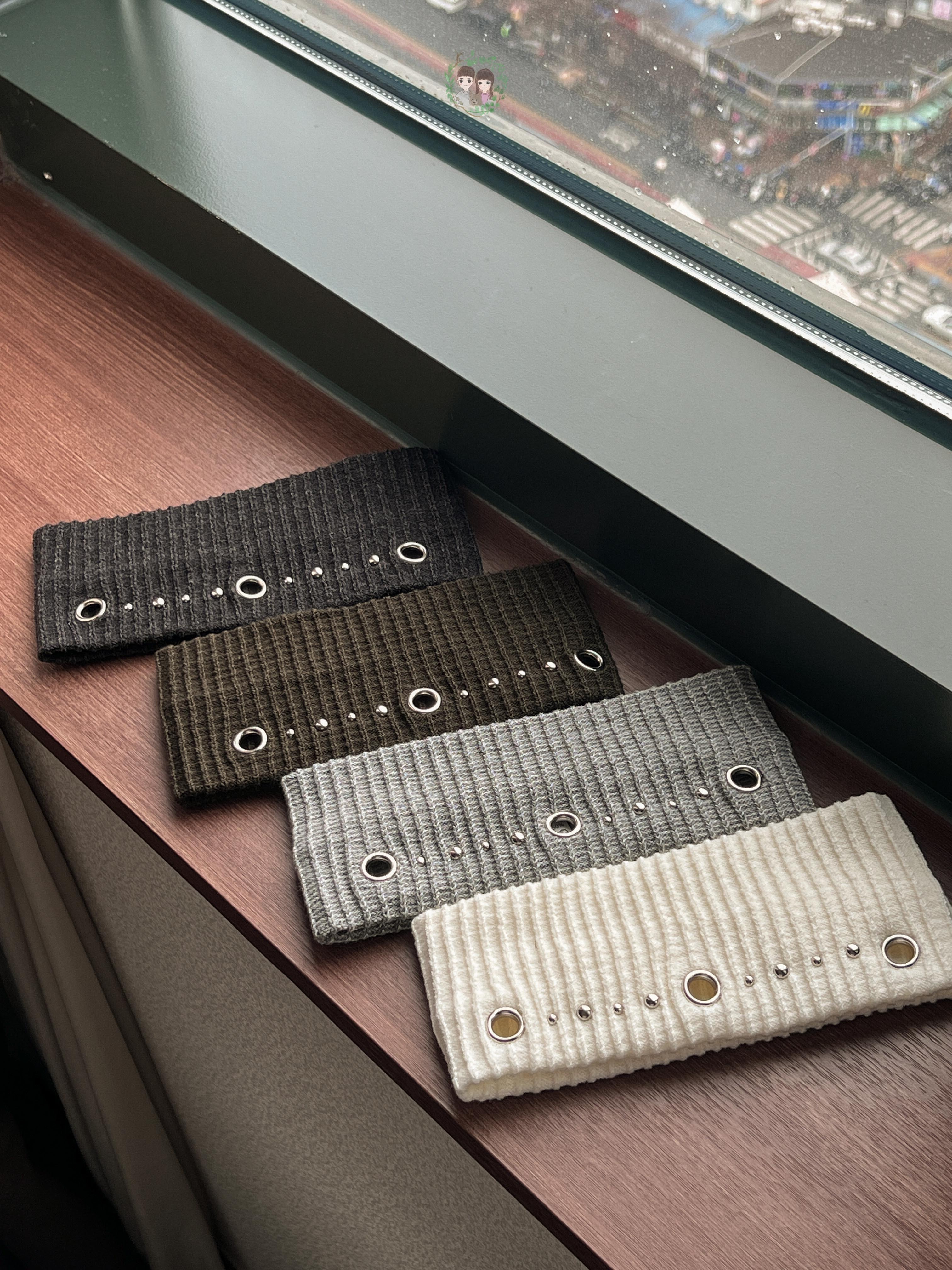 大小鉚釘針織頭帶〈🇰🇷DAY 1〉