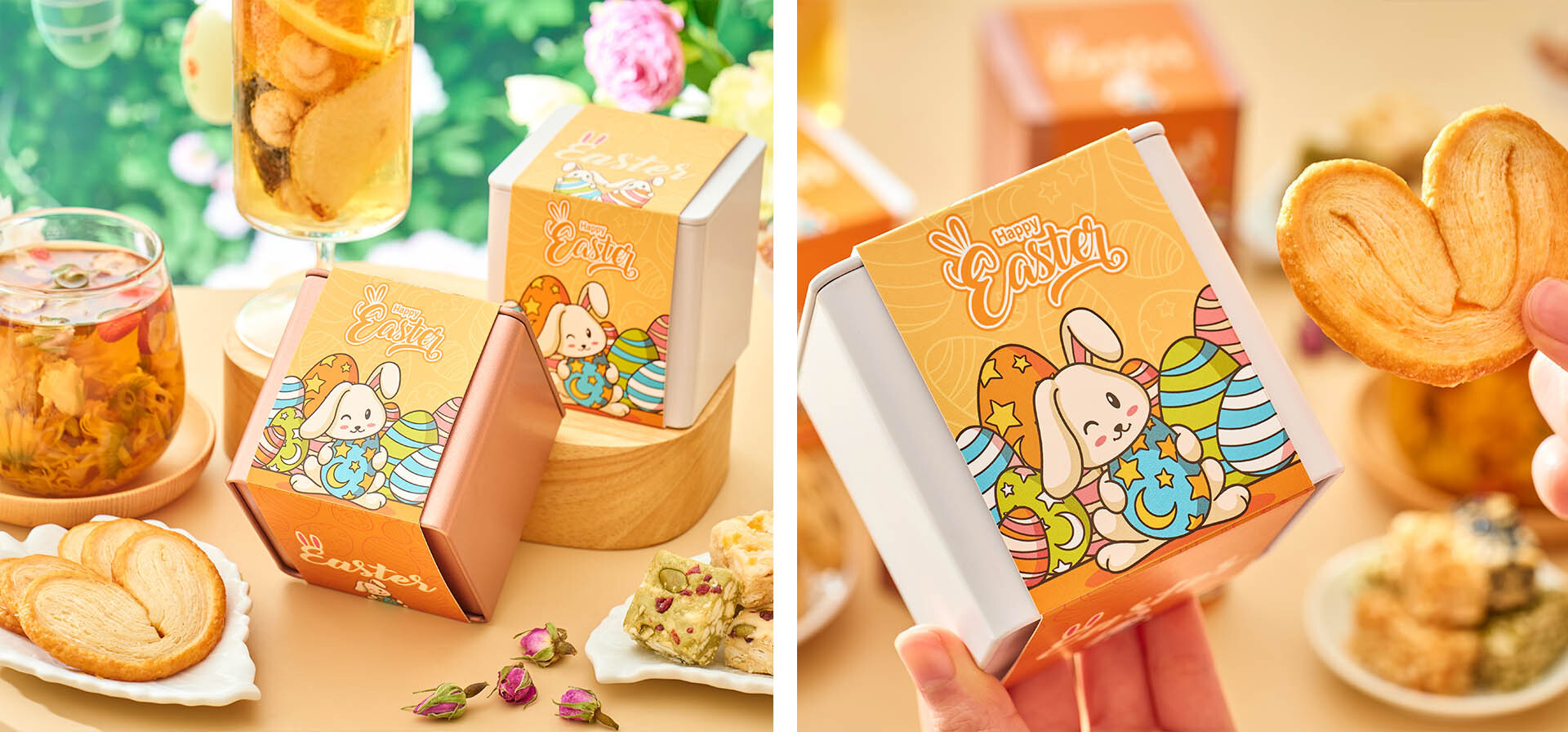 客戶送禮場景 復活節商務送禮-送給客戶的蝴蝶酥花茶禮盒