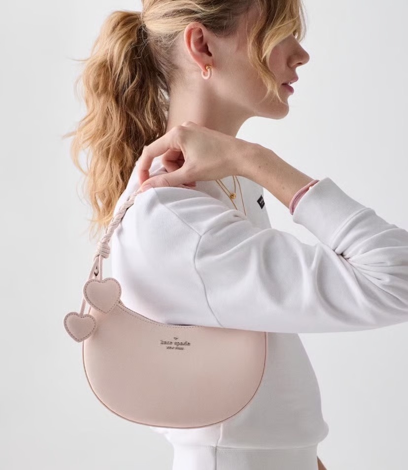 RQ77 KS 粉紅色編織肩帶半月包 Nova Braided Strap Shoulder Bag