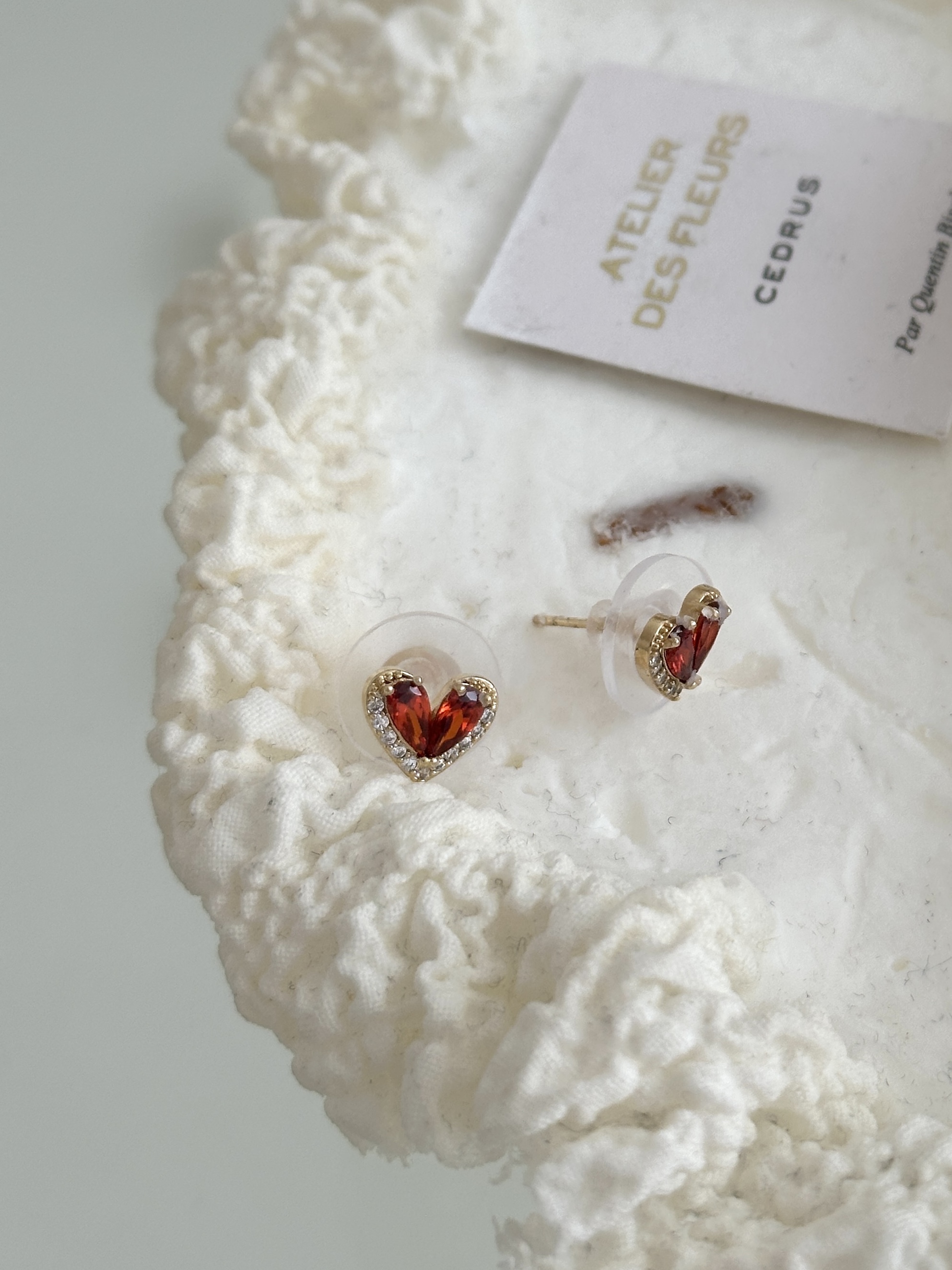 Jouete Heart  Crystal Stud Earring -D122