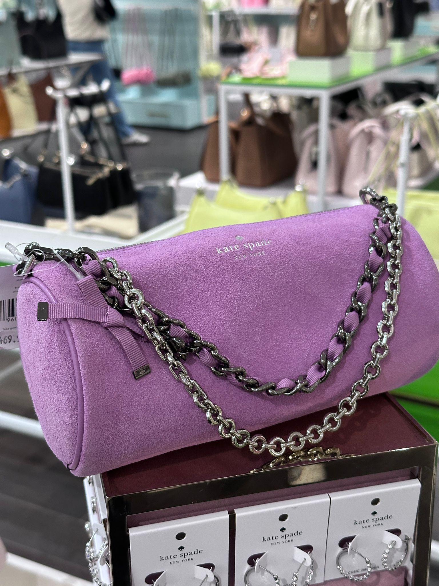 RQ78 KS 紫色絨面細圓筒袋 Roulette Suede Mini Convertible Bag