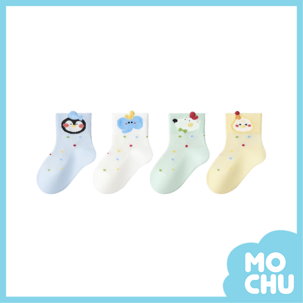 企鵝樂園網眼襪四入組